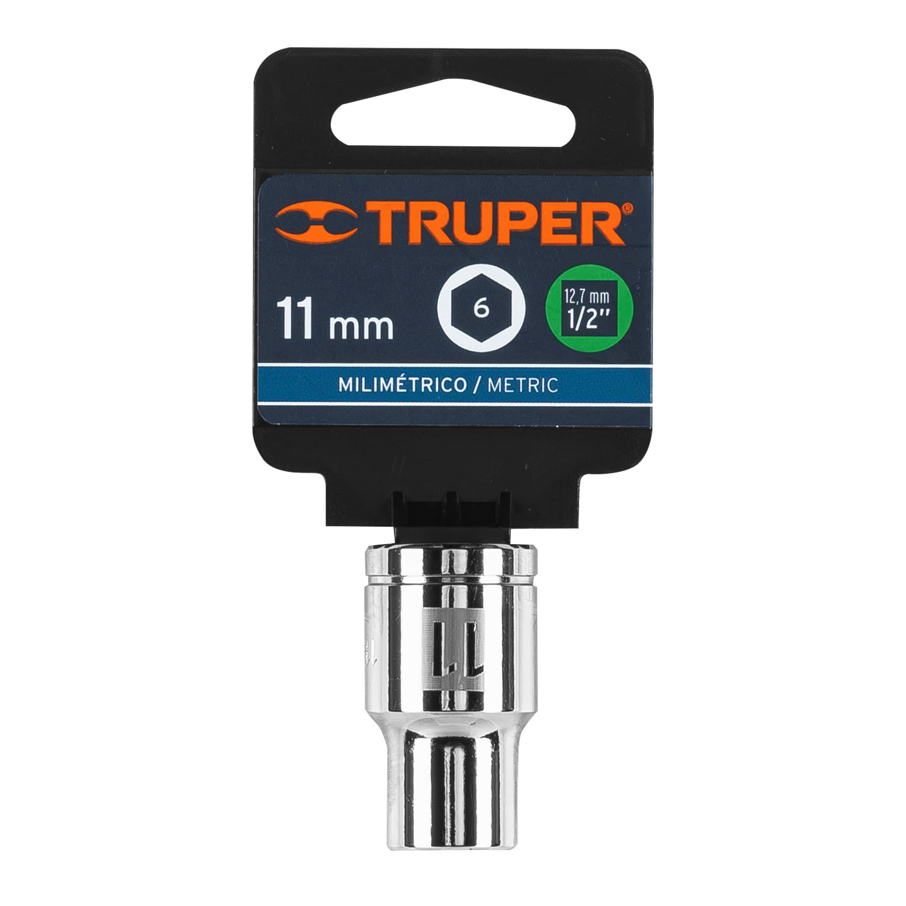 Dado de 11 mm, 6 puntas, cuadro 1/2", Truper