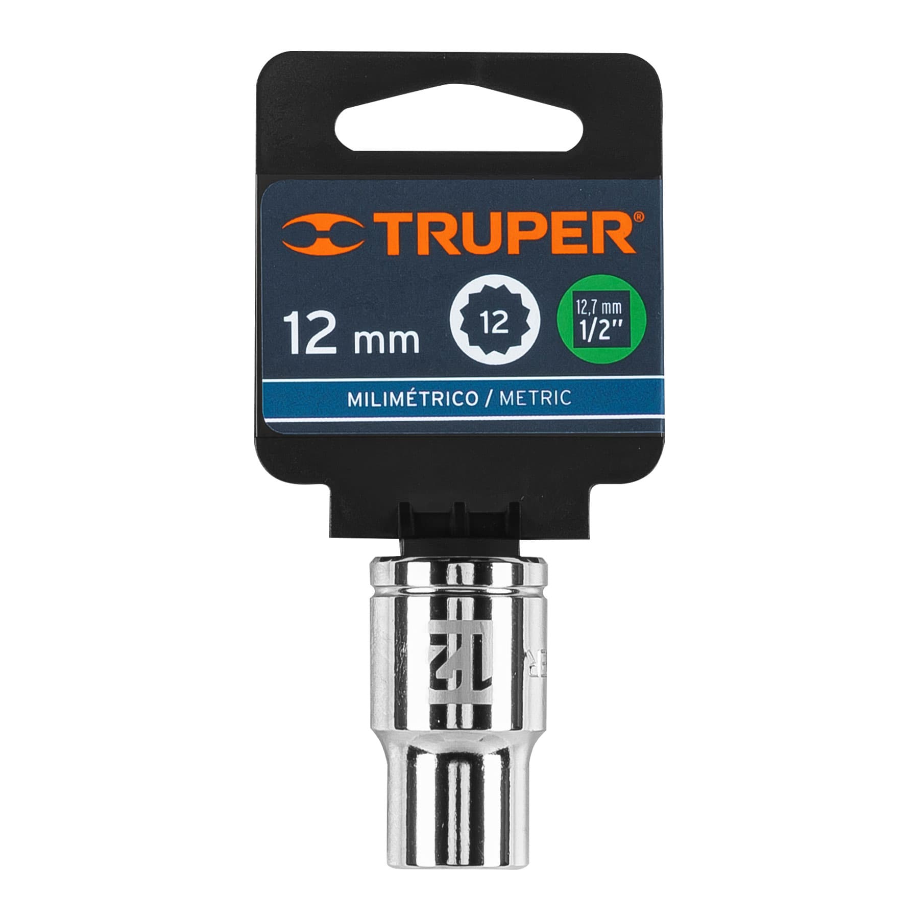 Dado de 12 mm, 12 puntas, cuadro 1/2", Truper