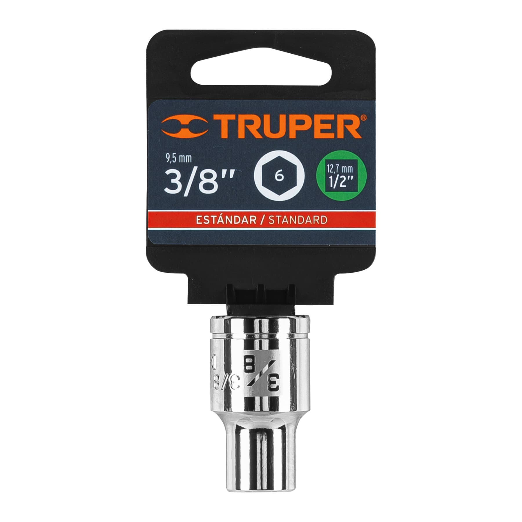Dado de 3/8", 6 puntas, cuadro 1/2", Truper