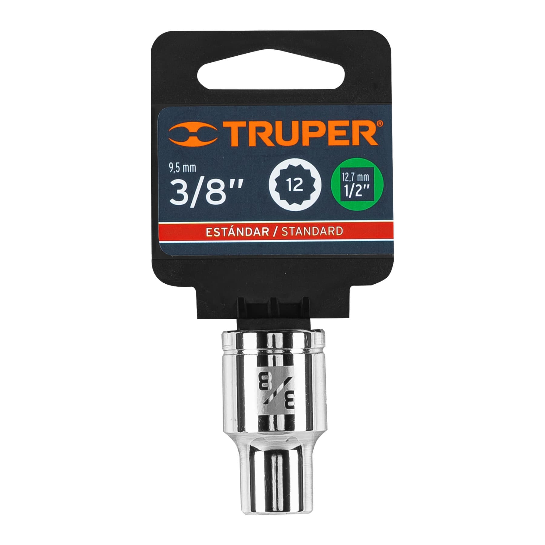 Dado de 3/8", 12 puntas, cuadro 1/2", Truper