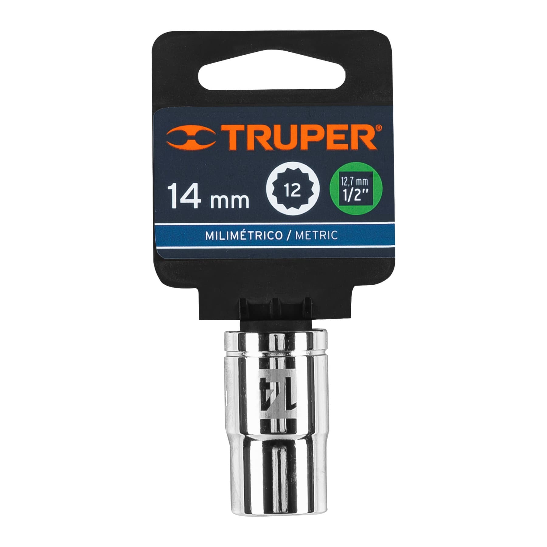 Dado de 14 mm, 12 puntas, cuadro 1/2", Truper