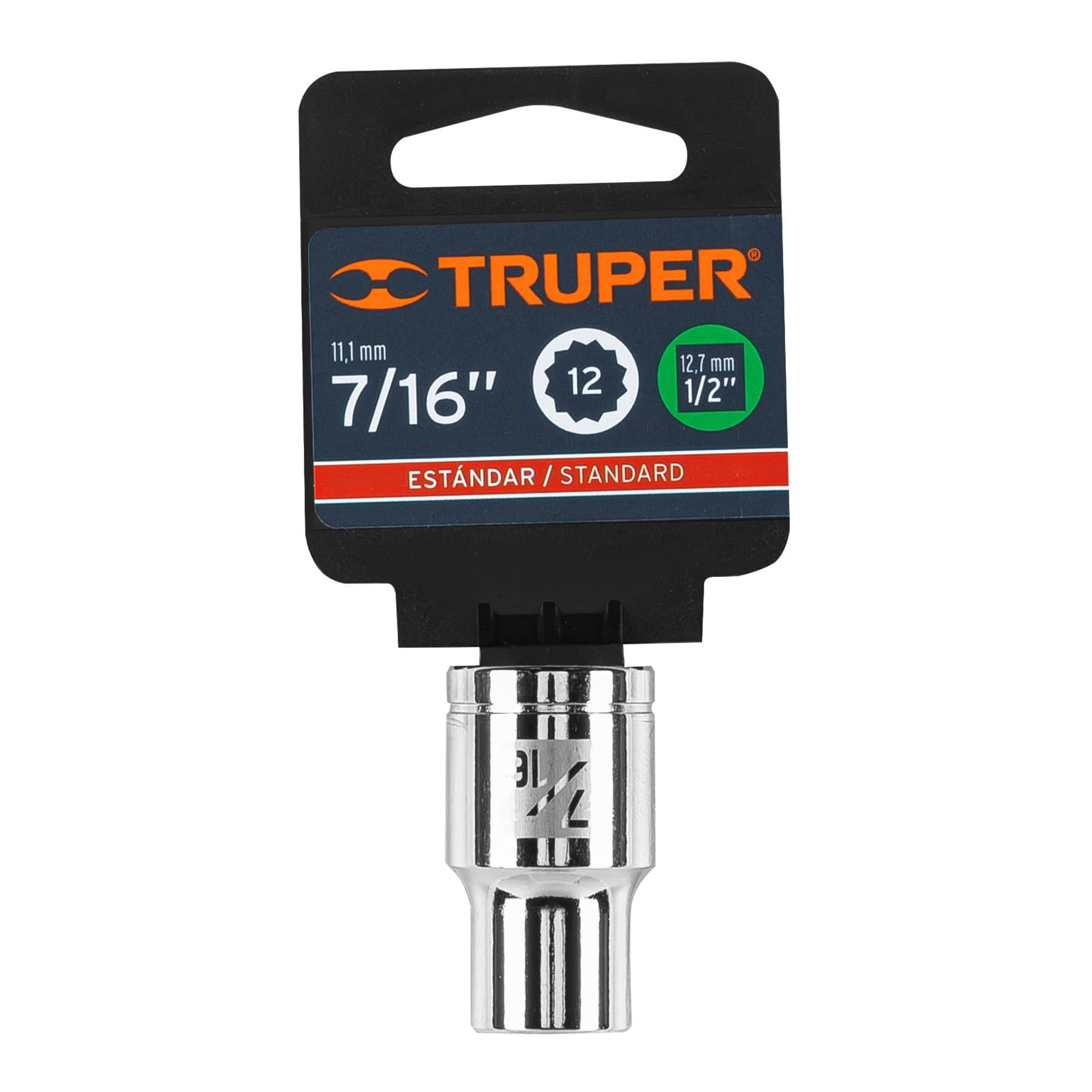 Dado de 7/16", 12 puntas, cuadro 1/2", Truper