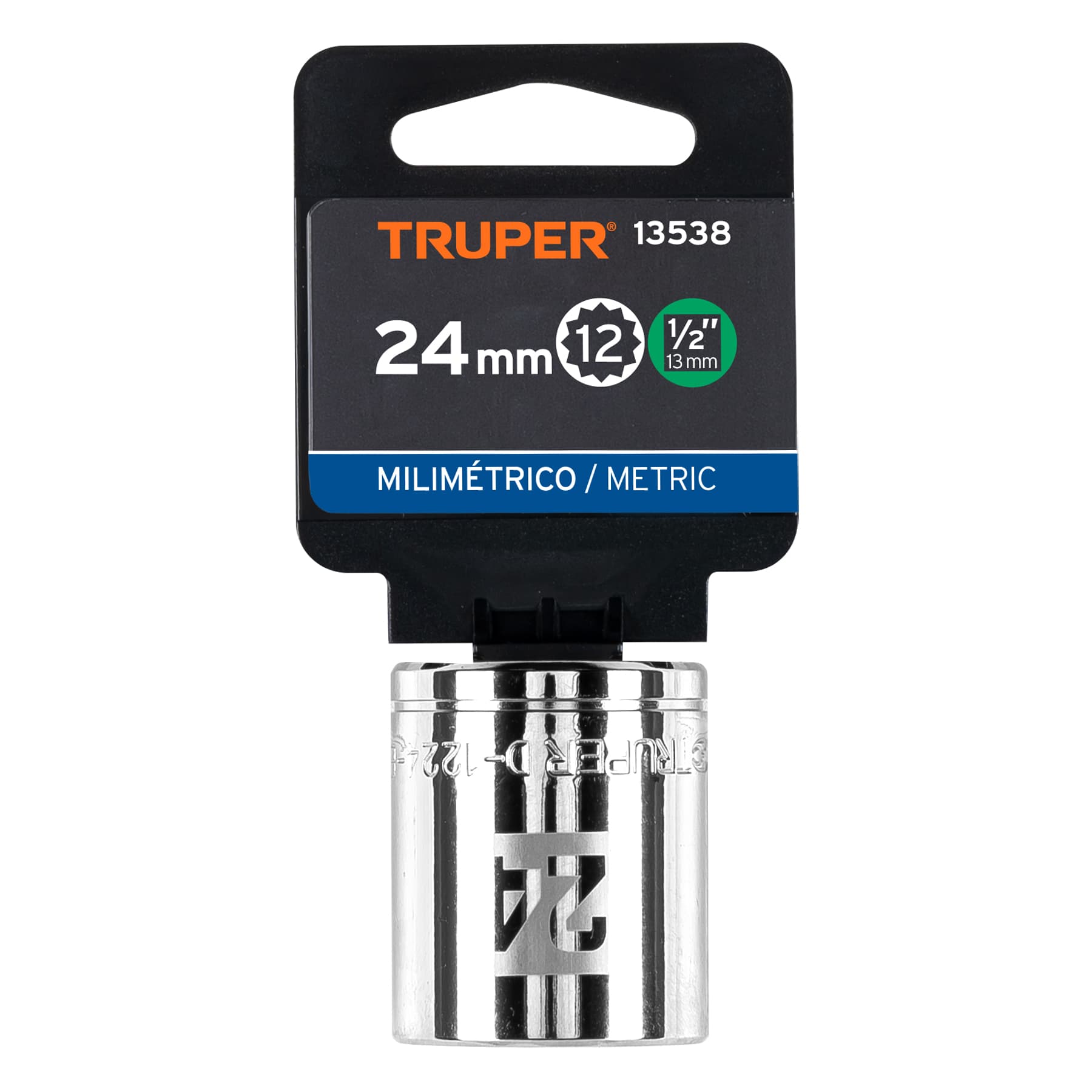 Dado de 24 mm, 12 puntas, cuadro 1/2", Truper