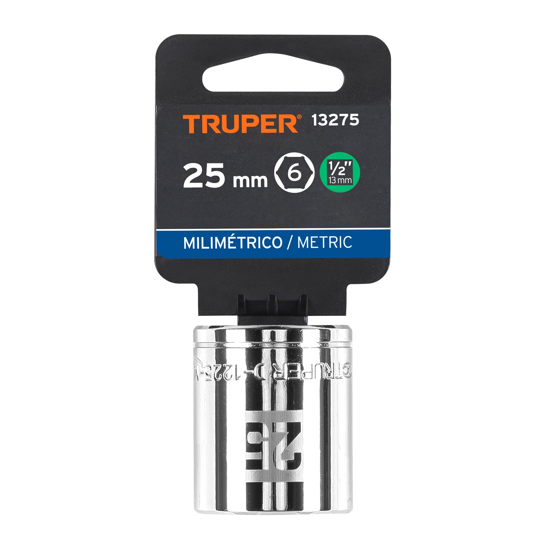 Dado de 25 mm, 6 puntas, cuadro 1/2", Truper