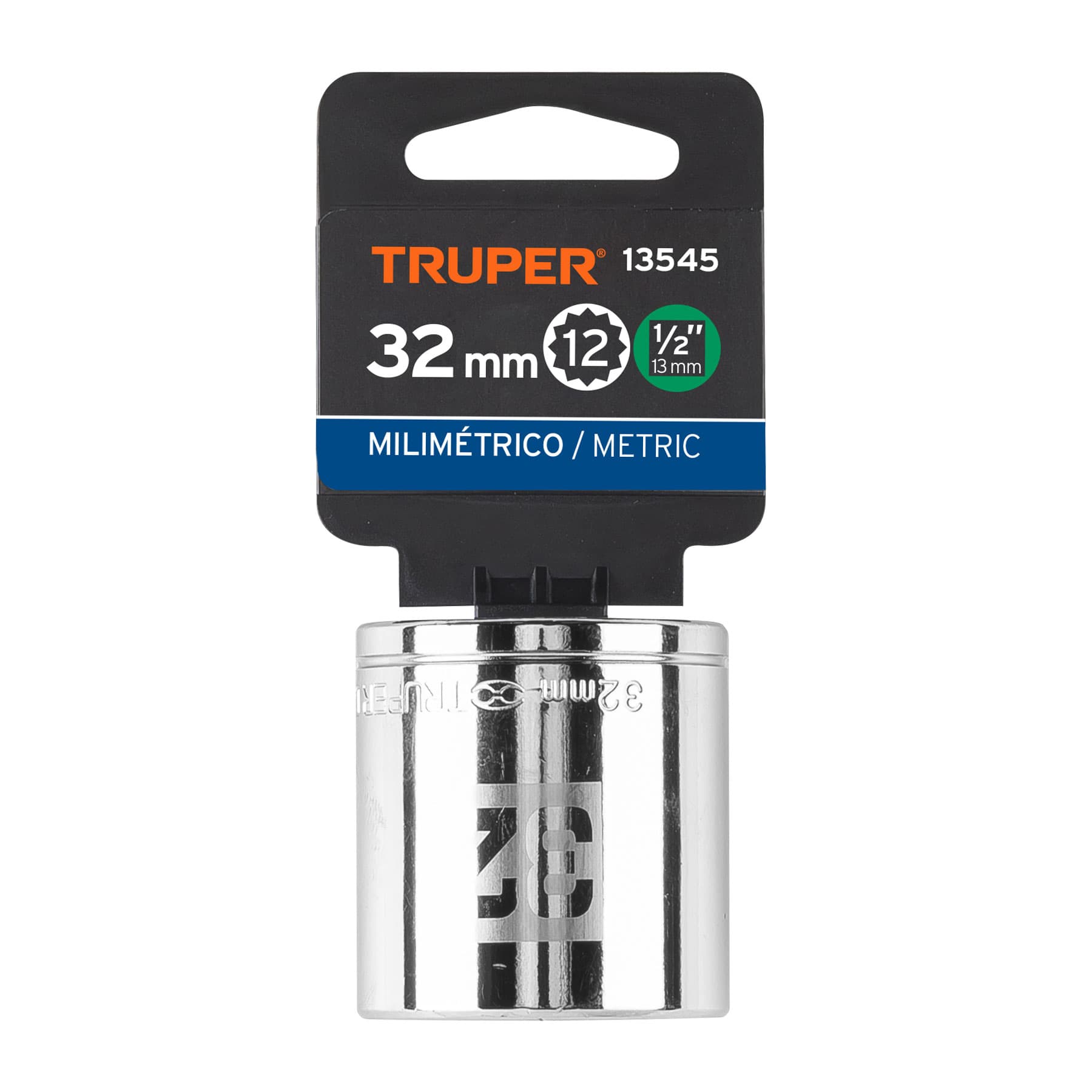Dado de 32 mm, 12 puntas, cuadro 1/2", Truper