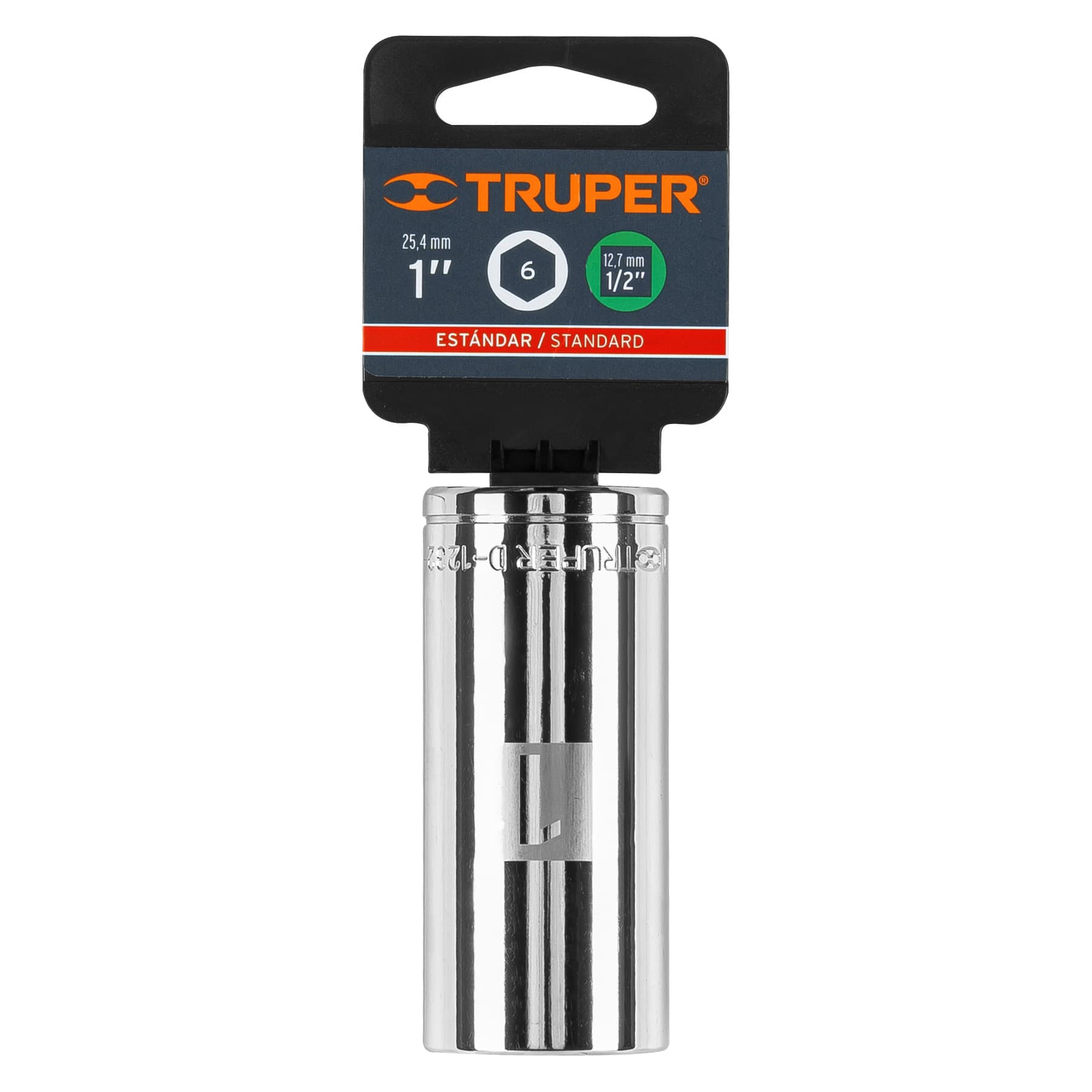 Dado largo de 1", 6 puntas, cuadro 1/2", Truper