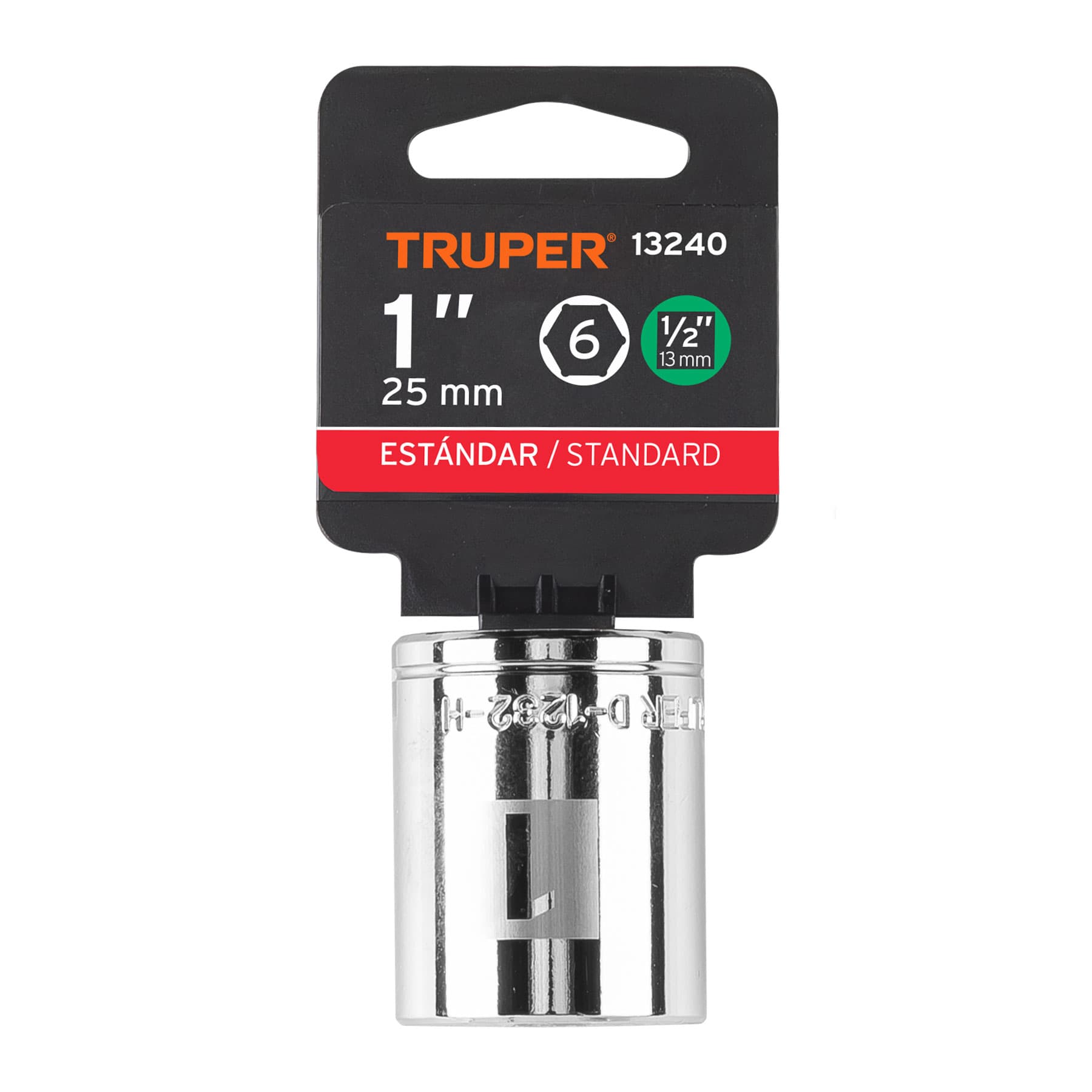Dado de 1", 6 puntas, cuadro 1/2", Truper