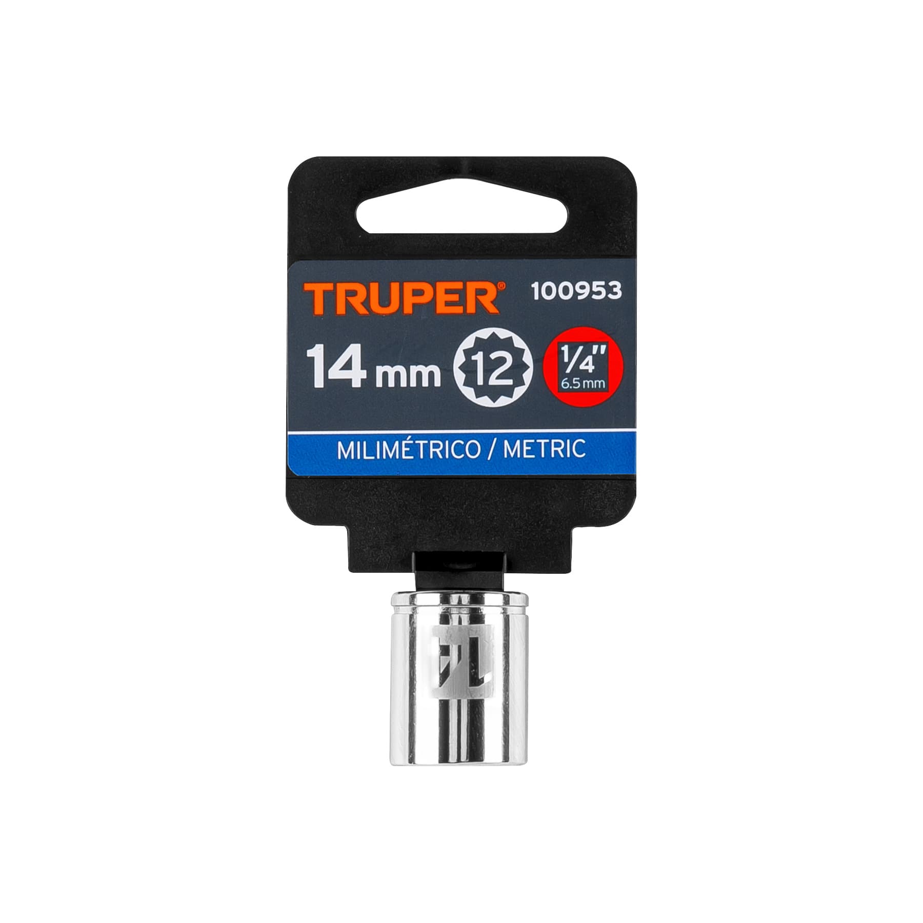 Dado de 14 mm, 12 puntas, cuadro 1/4", Truper