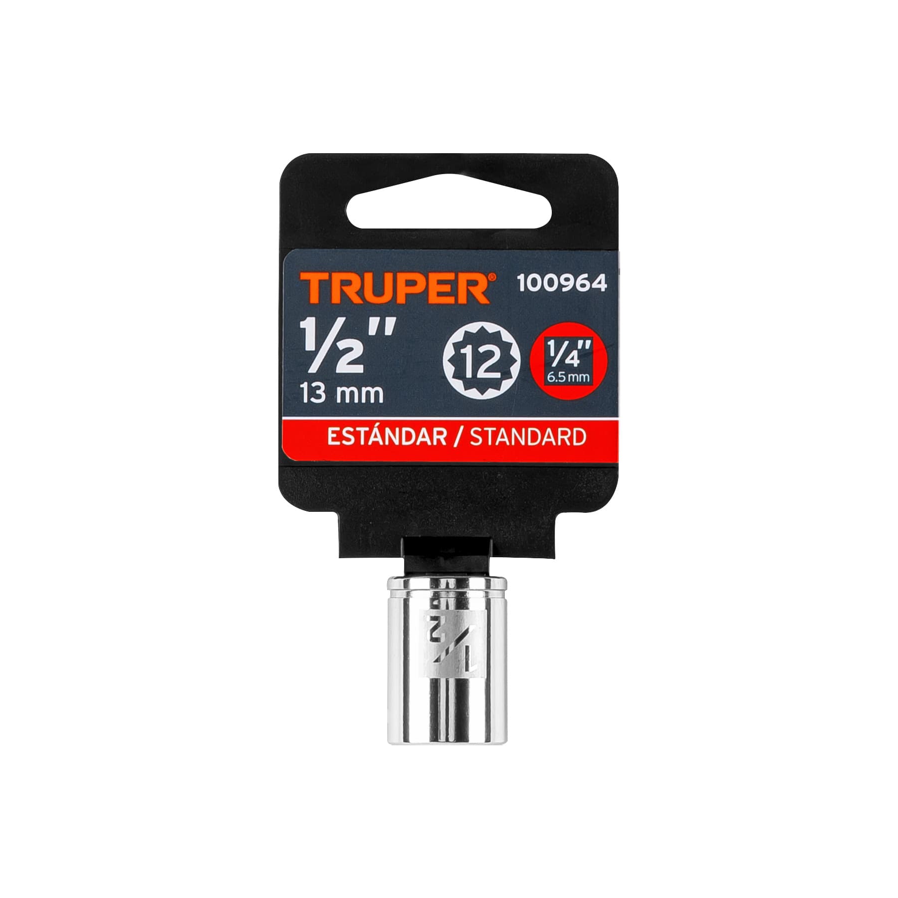 Dado de 1/2", 12 puntas, cuadro 1/4", Truper