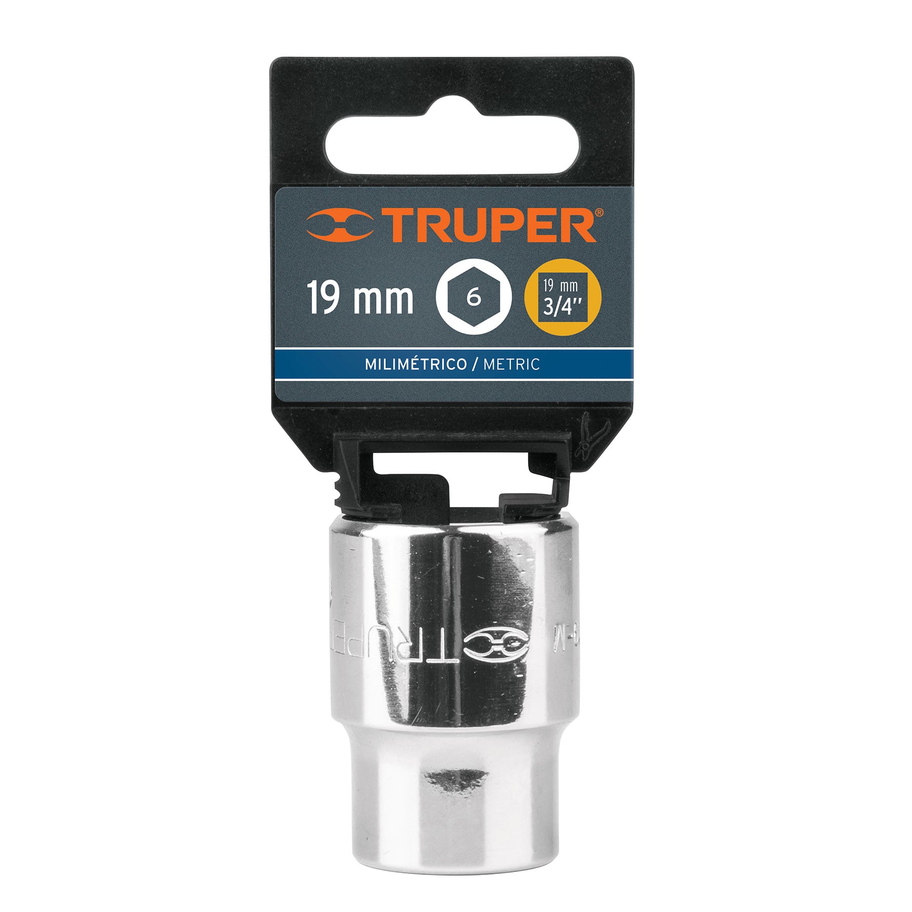 Dado de 19 mm, 6 puntas, cuadro 3/4", Truper
