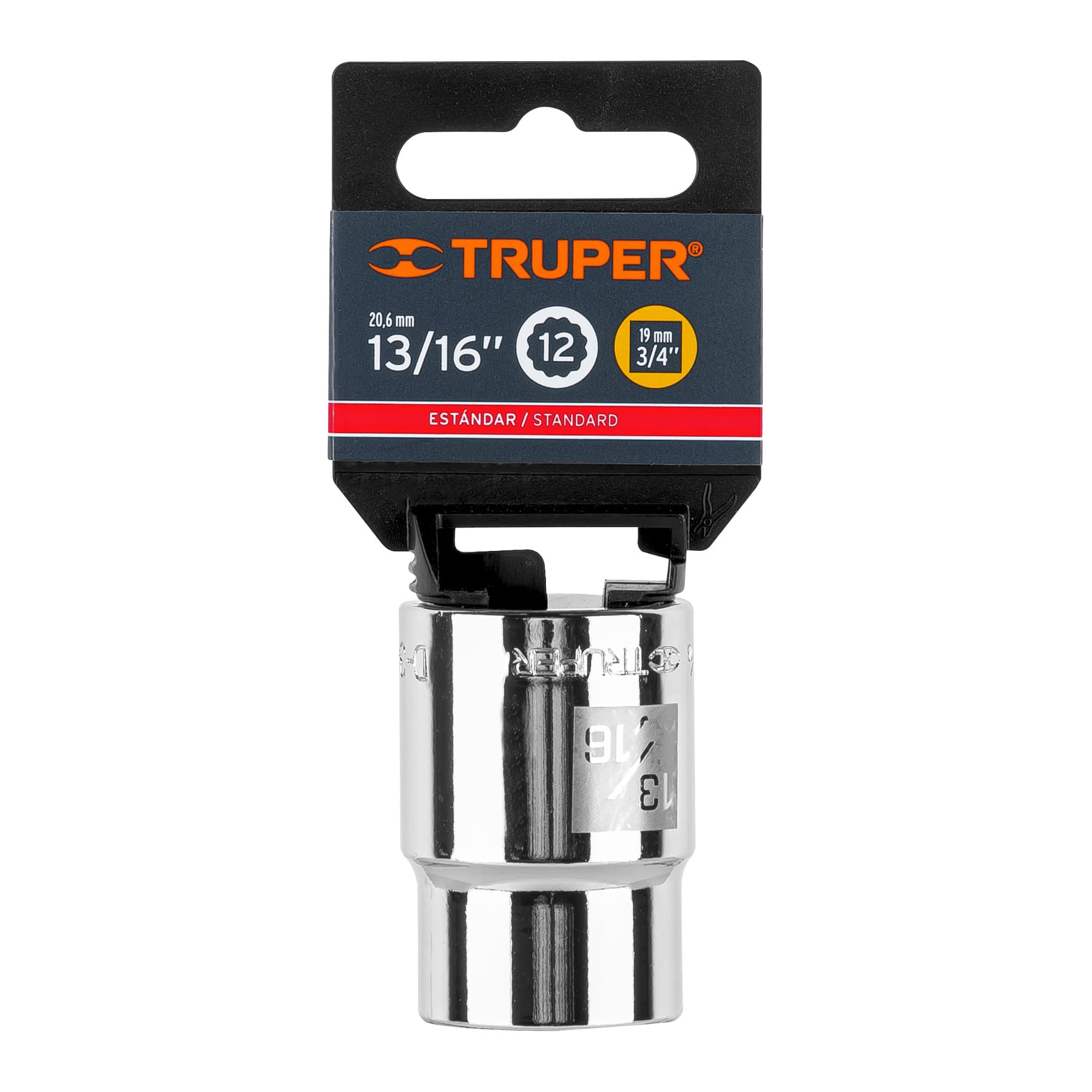 Dado de 13/16", 12 puntas, cuadro 3/4", Truper