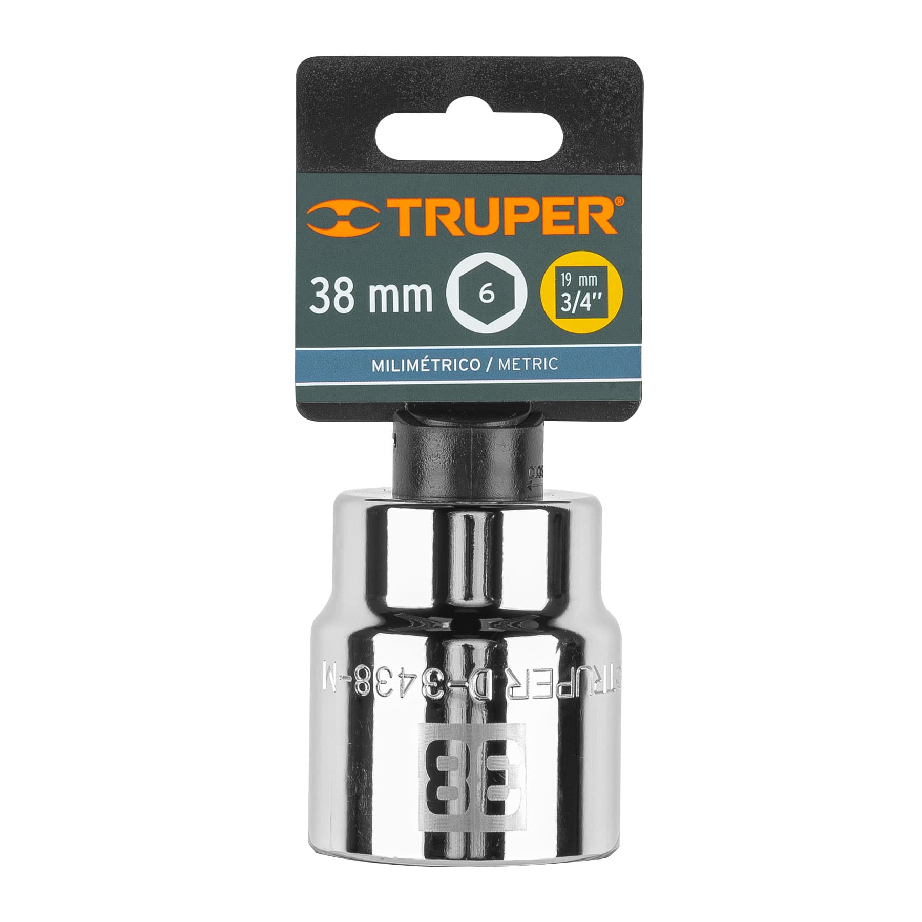 Dado de 38 mm, 6 puntas, cuadro 3/4", Truper