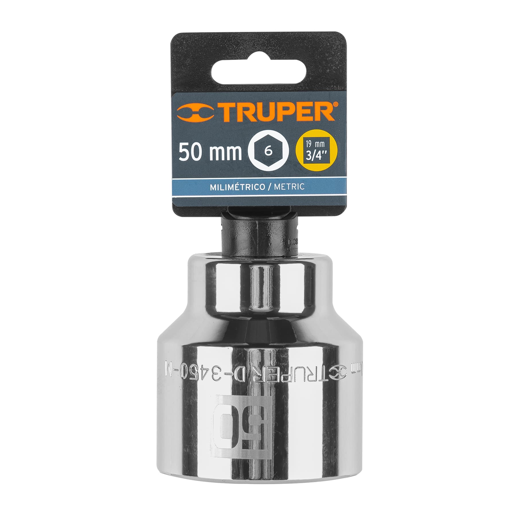Dado de 50 mm, 6 puntas, cuadro 3/4", Truper