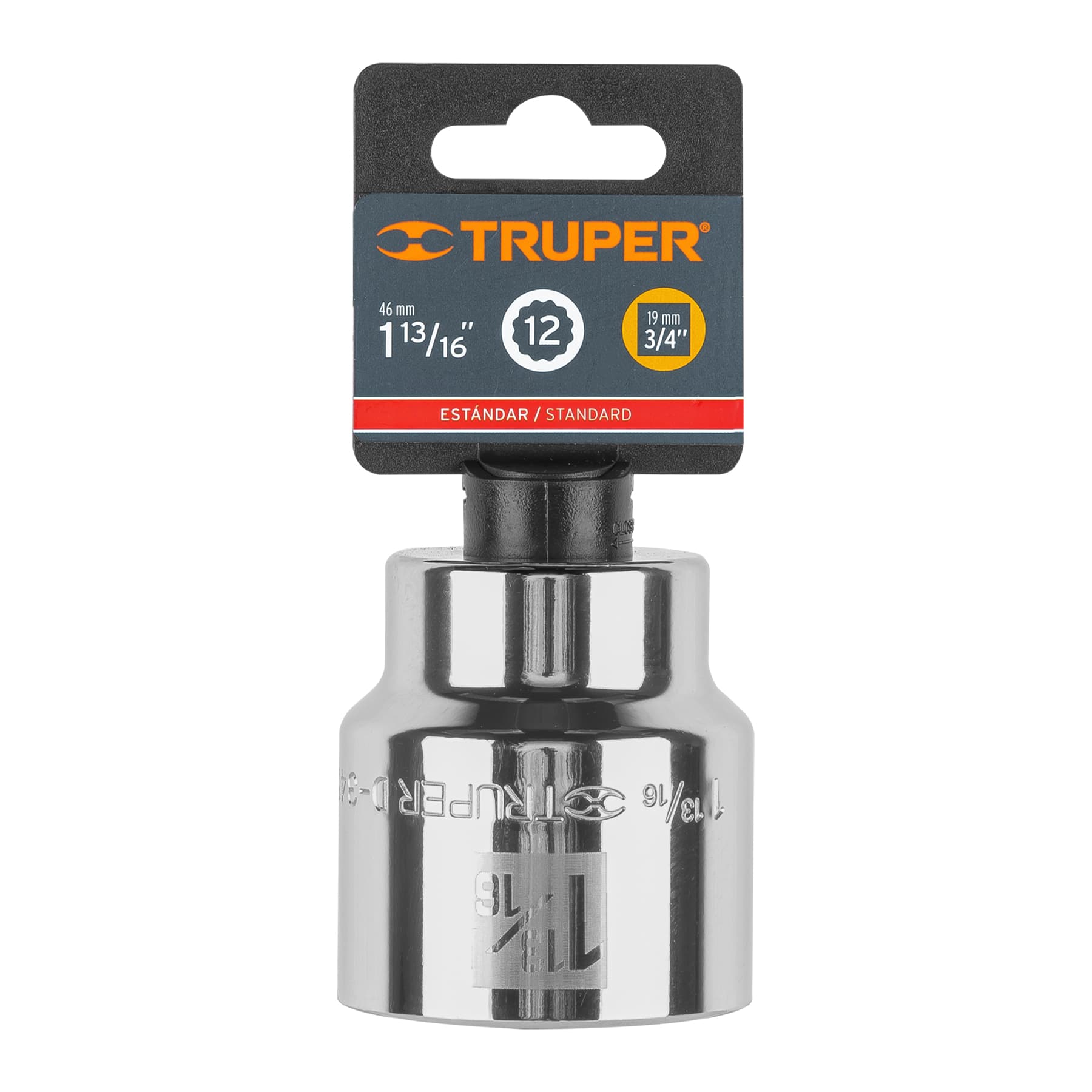 Dado de 1-13/16", 12 puntas, cuadro 3/4", Truper