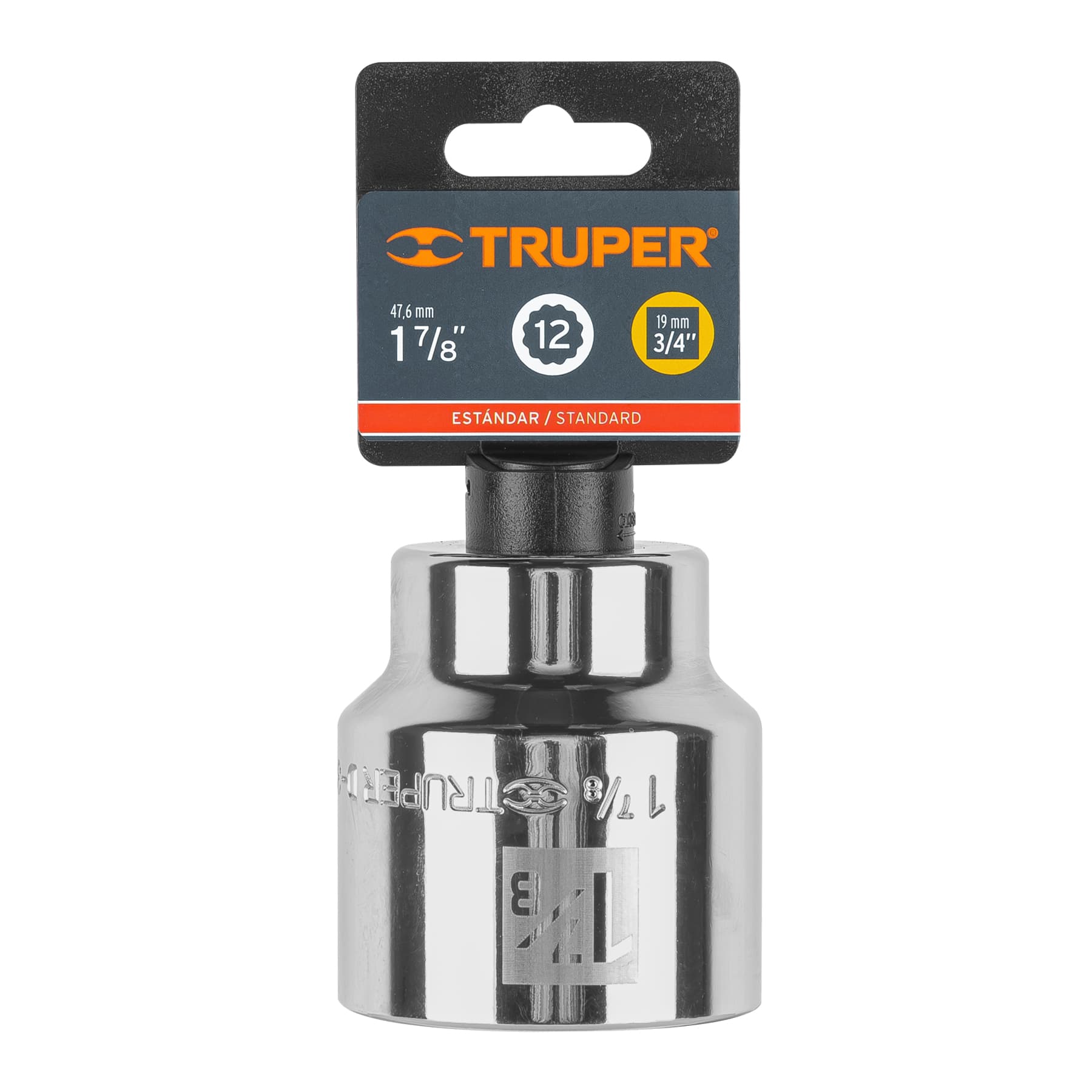 Dado de 1-7/8", 12 puntas, cuadro 3/4", Truper
