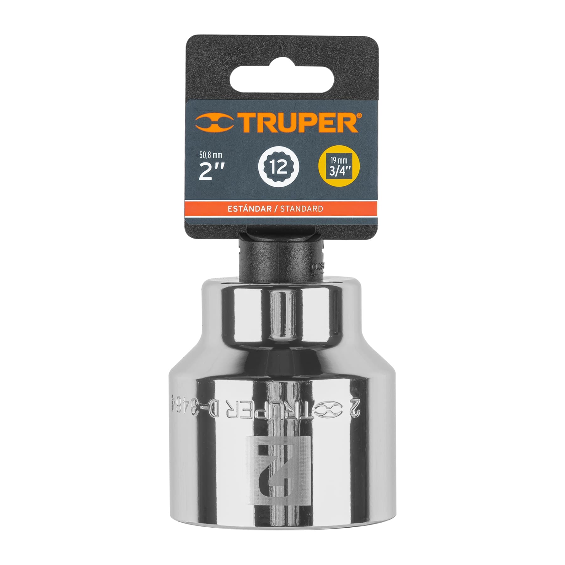 Dado de 2", 12 puntas, cuadro 3/4", Truper