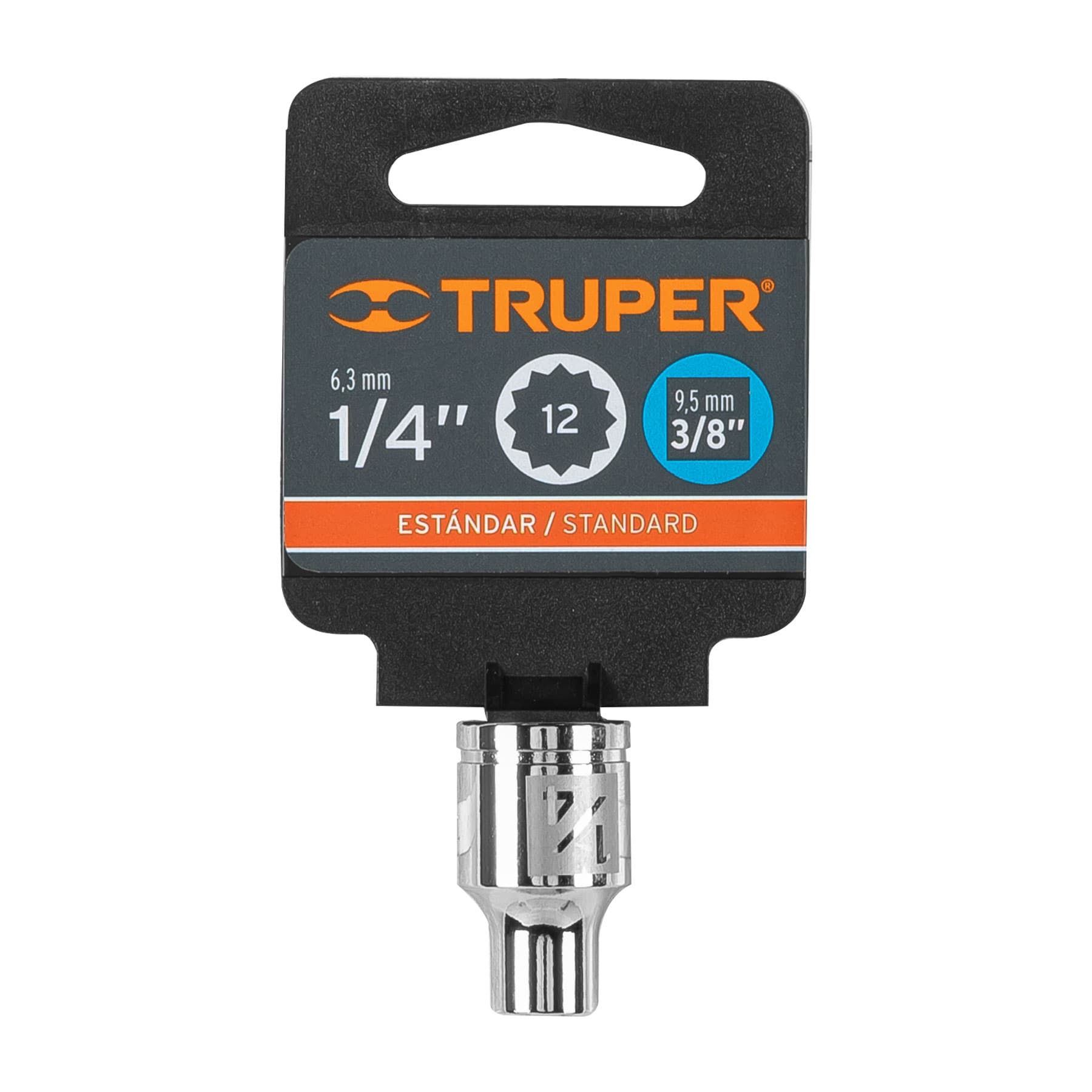 Dado de 1/4", 12 puntas, cuadro 3/8", Truper