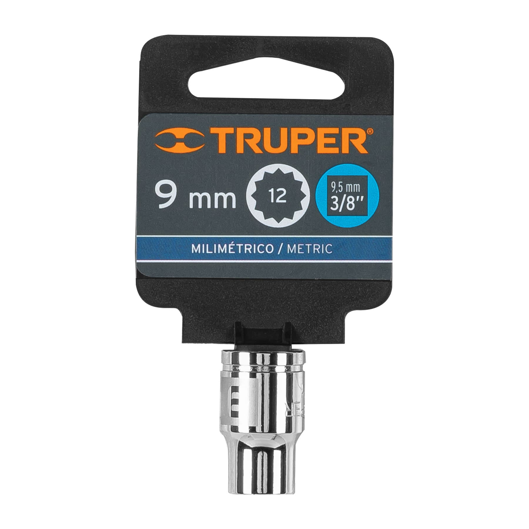 Dado de 9 mm, 12 puntas, cuadro 3/8", Truper