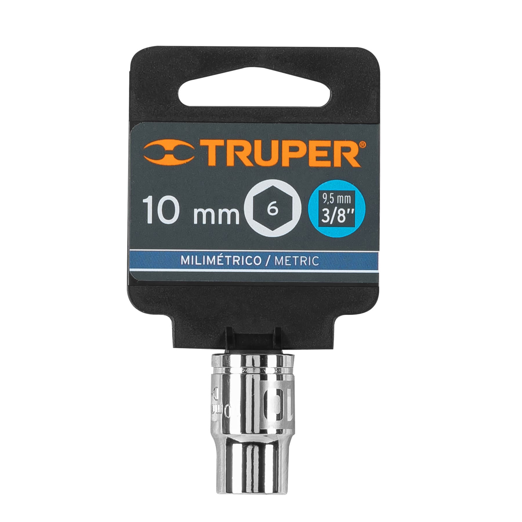 Dado de 10 mm, 6 puntas, cuadro 3/8", Truper