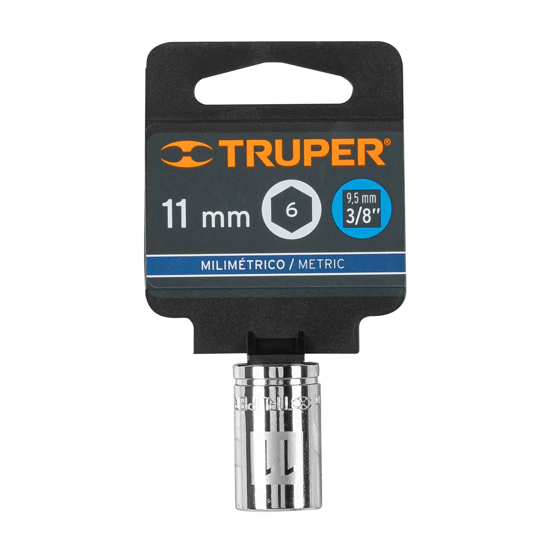 Dado de 11 mm, 6 puntas, cuadro 3/8", Truper