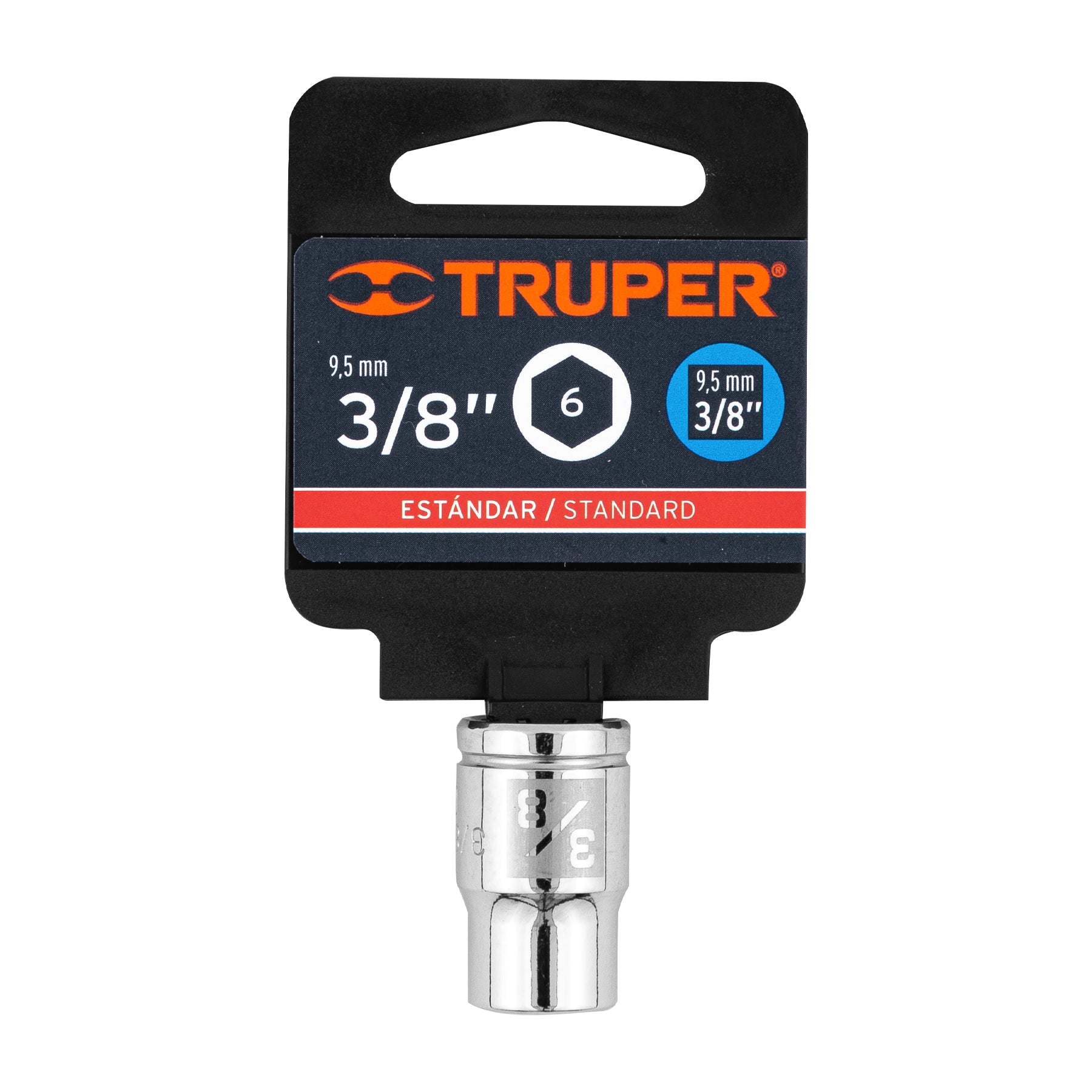 Dado de 3/8", 6 puntas, cuadro 3/8", Truper