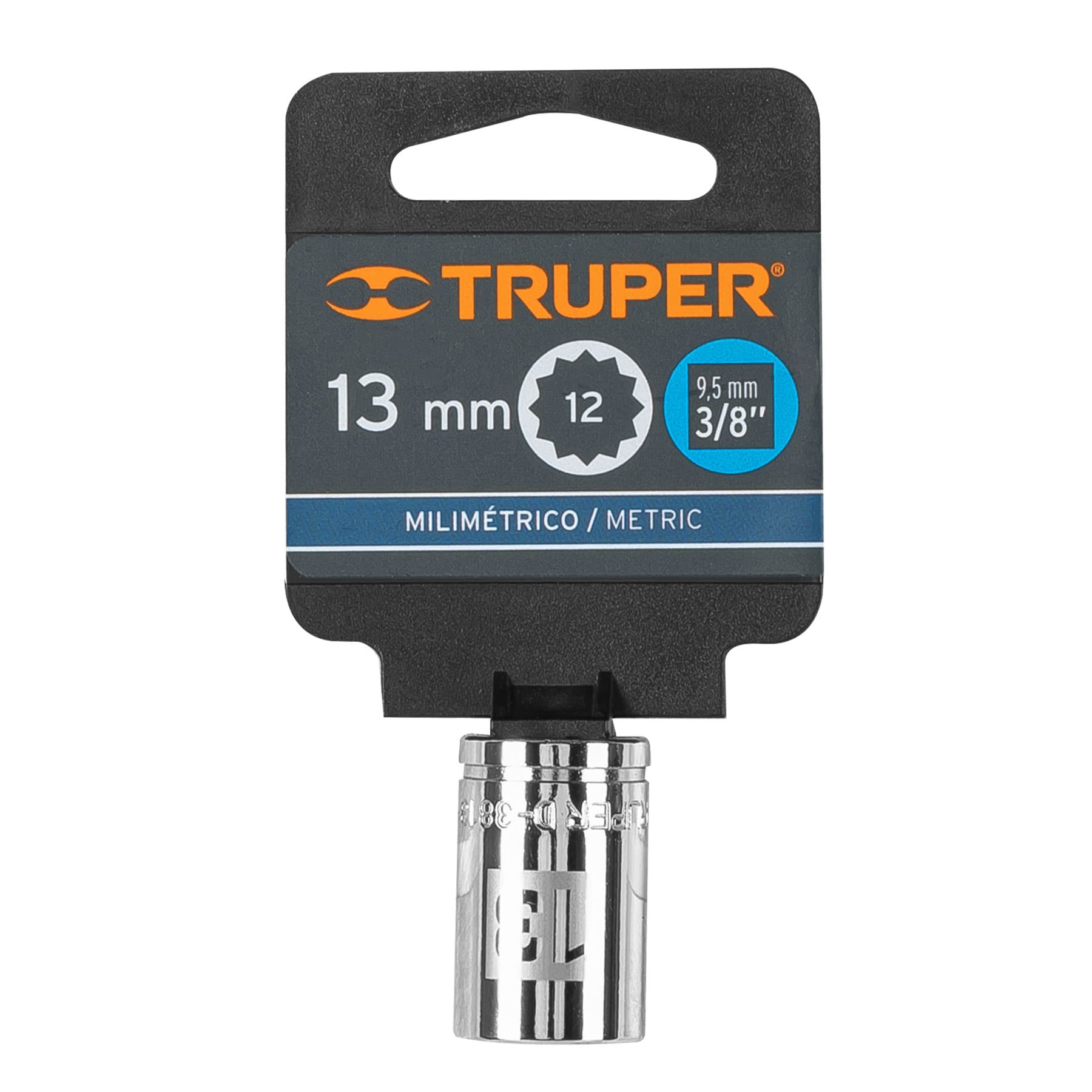 Dado de 13 mm, 12 puntas, cuadro 3/8", Truper