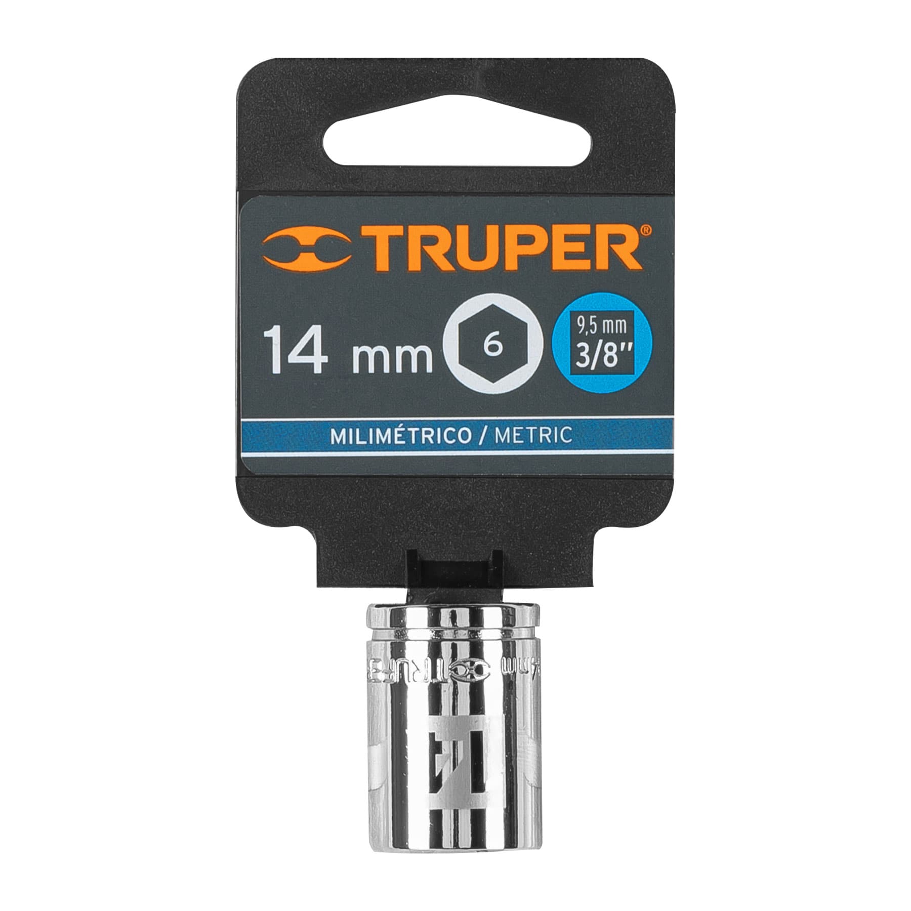 Dado de 14 mm, 6 puntas, cuadro 3/8", Truper