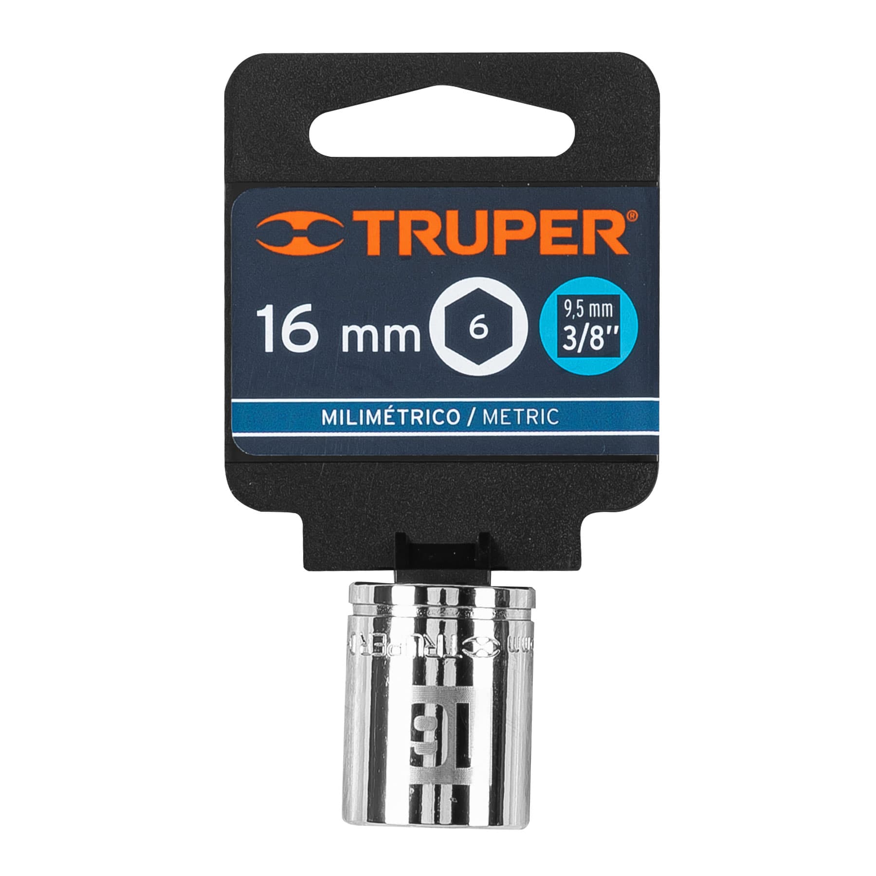 Dado de 16 mm, 6 puntas, cuadro 3/8", Truper