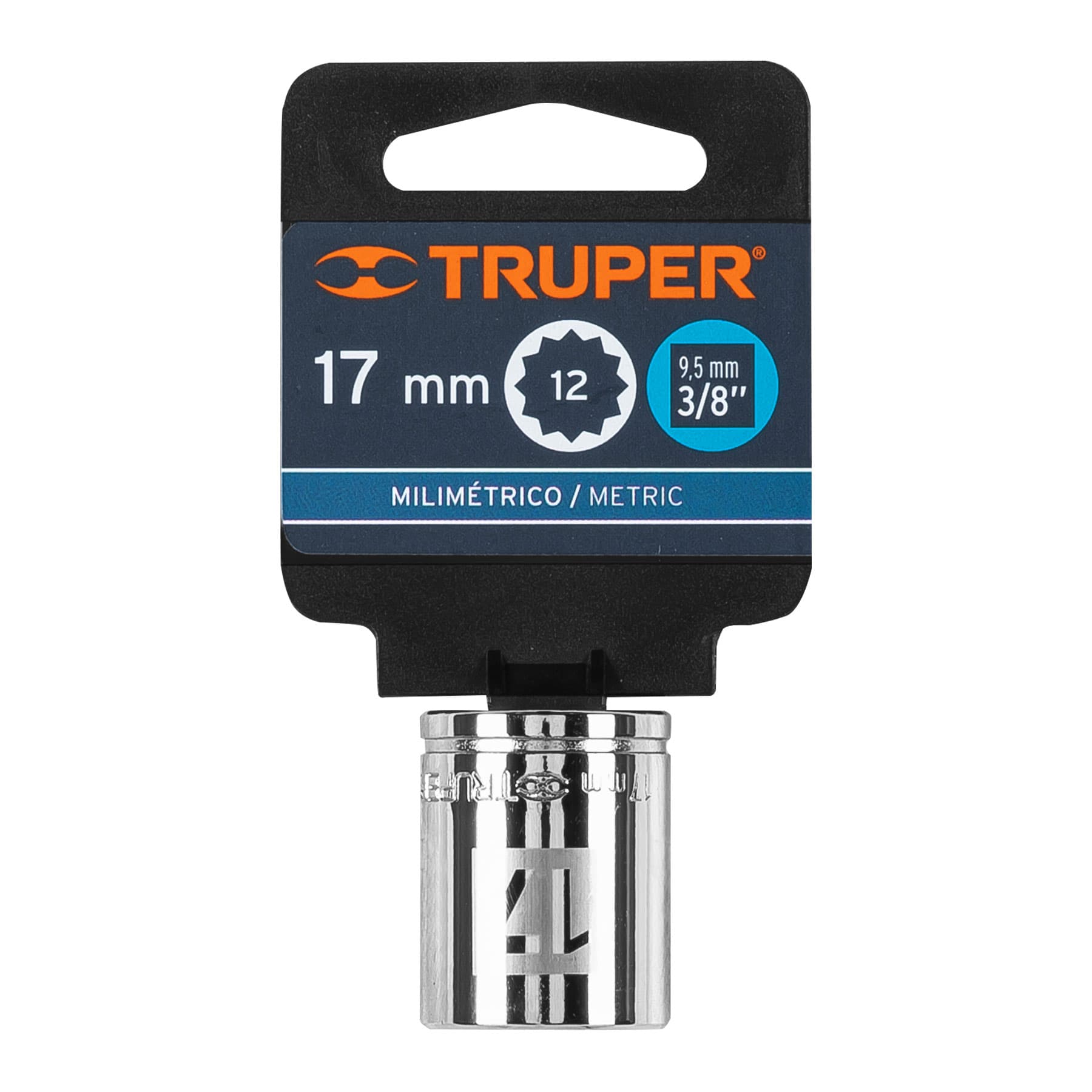 Dado de 17 mm, 12 puntas, cuadro 3/8", Truper