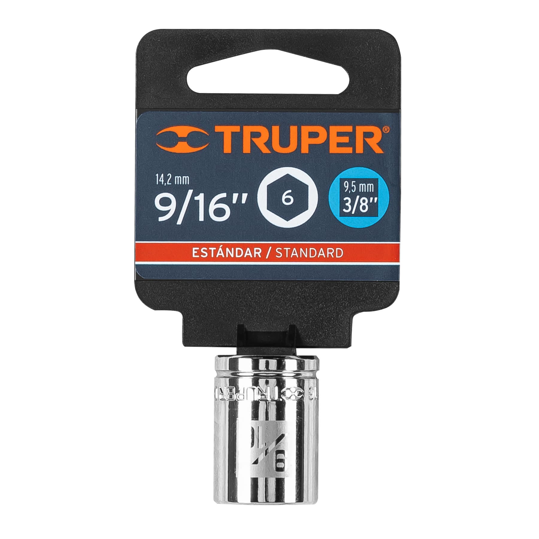 Dado de 9/16", 6 puntas, cuadro 3/8", Truper