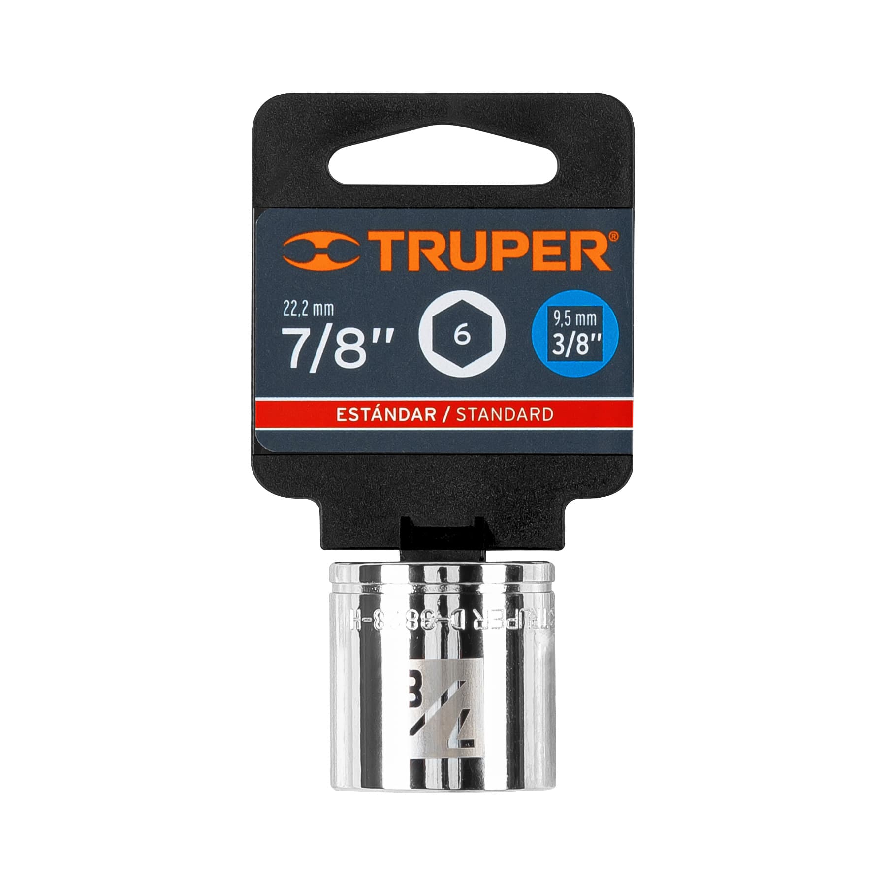 Dado de 7/8", 6 puntas, cuadro 3/8", Truper