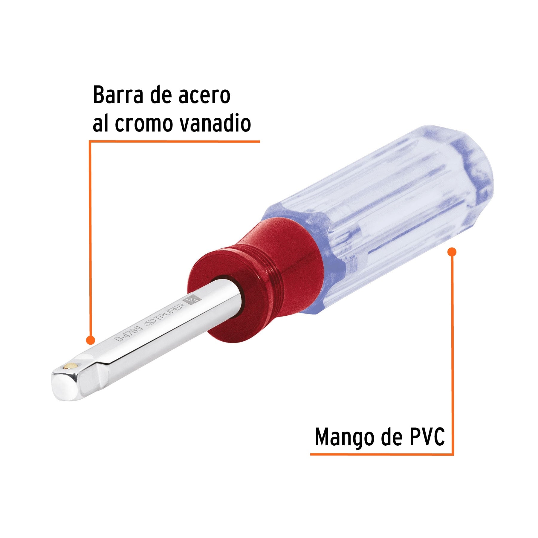 Desarmador de 7" para dados cuadro 1/4", Truper