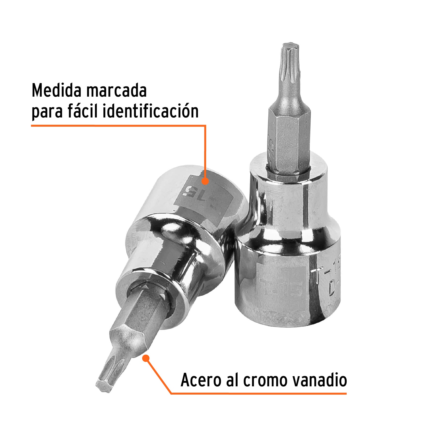 Dado punta torx T-15, cuadro 3/8", Truper