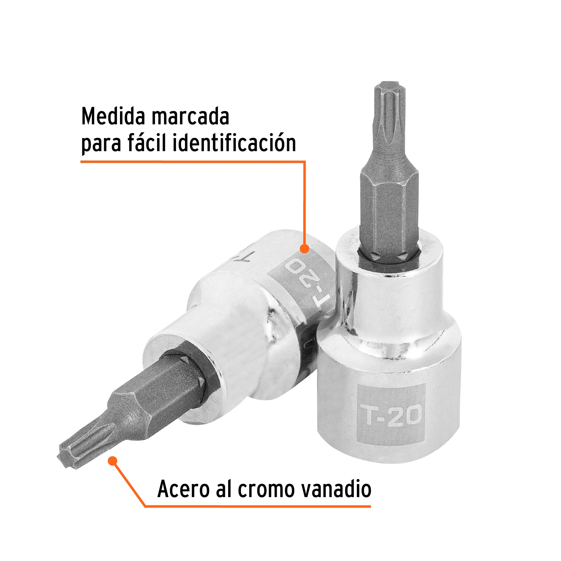 Dado punta torx T-20, cuadro 3/8", Truper