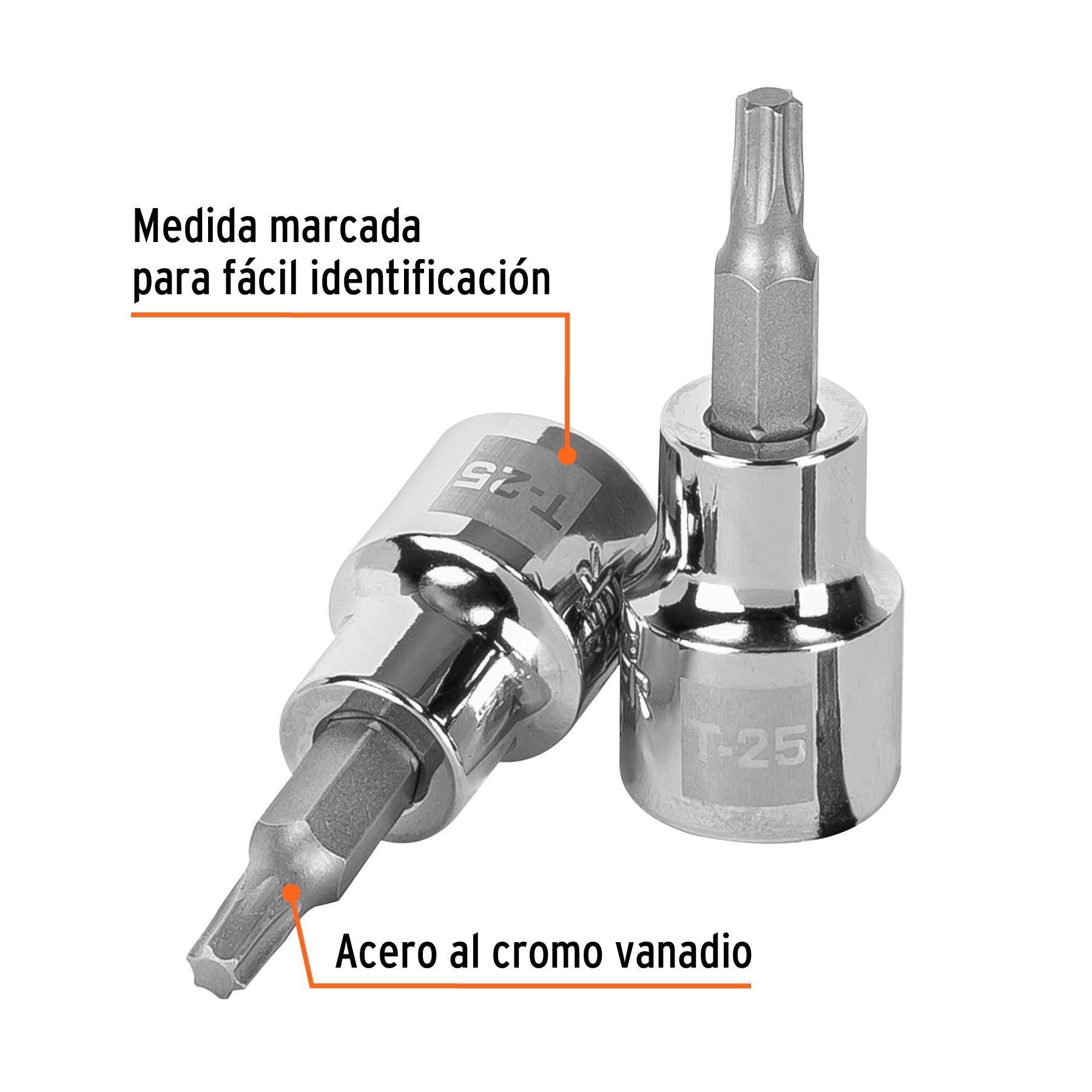 Dado punta torx T-25, cuadro 3/8", Truper
