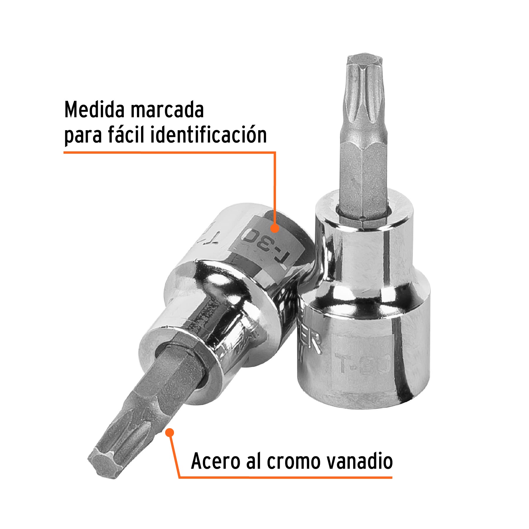 Dado punta torx T-30, cuadro 3/8", Truper