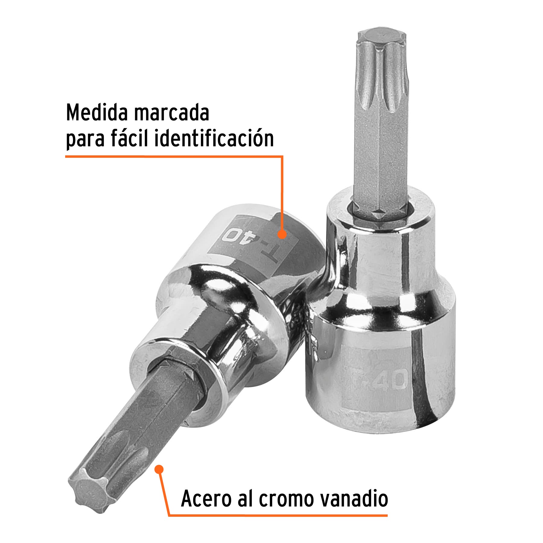 Dado punta torx T-40, cuadro 3/8", Truper