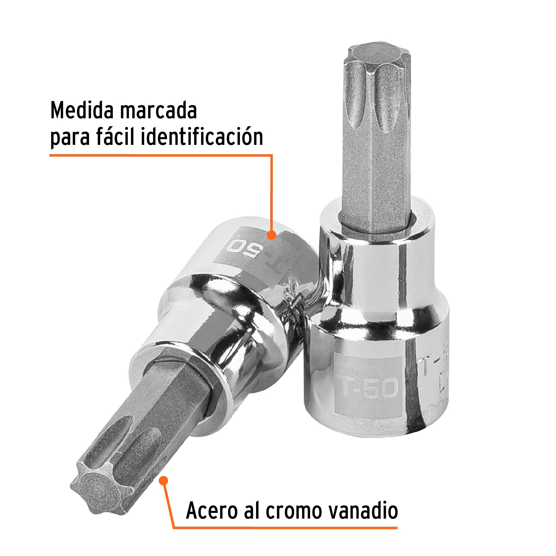 Dado punta torx T-50, cuadro 3/8", Truper