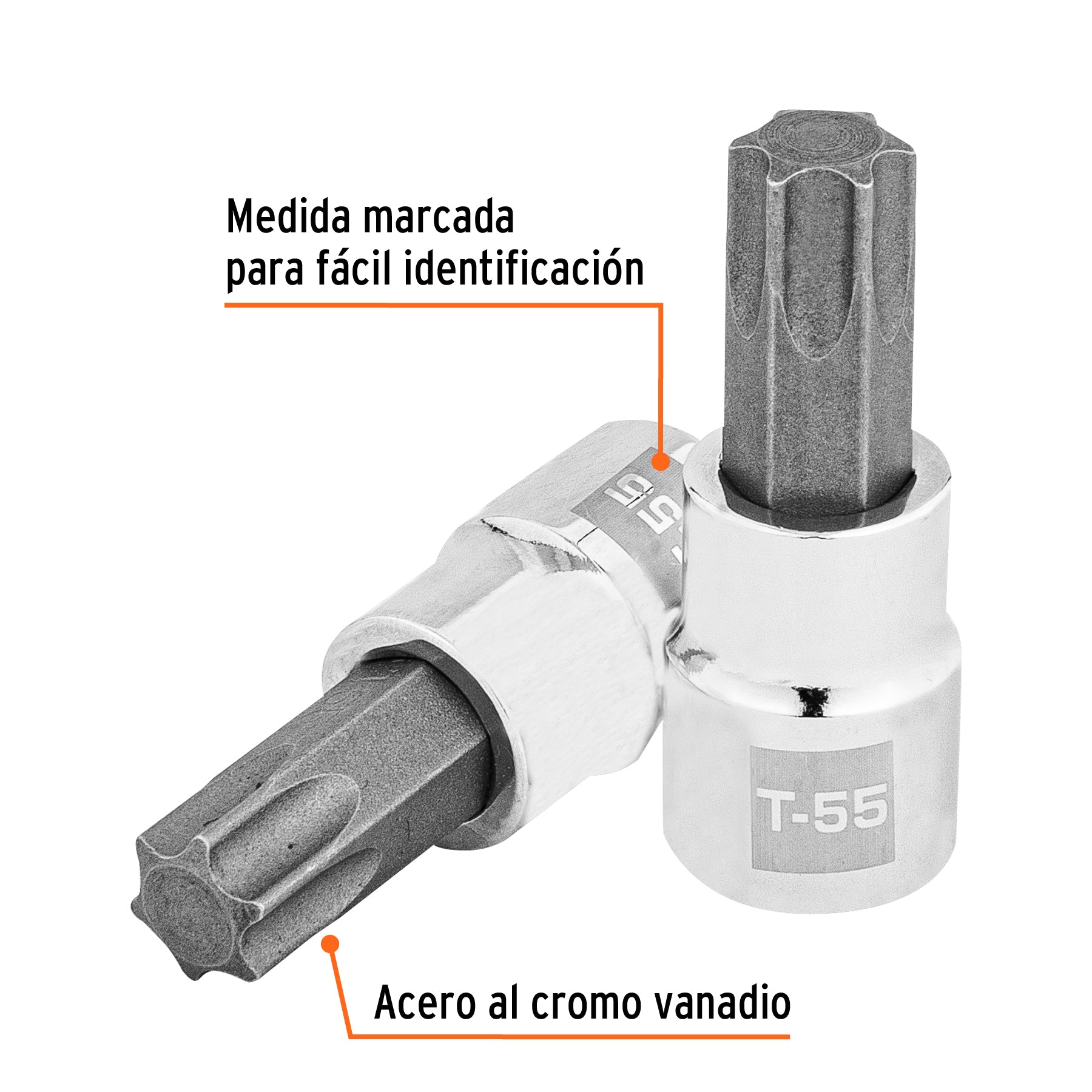 Dado punta torx T-55, cuadro 3/8", Truper