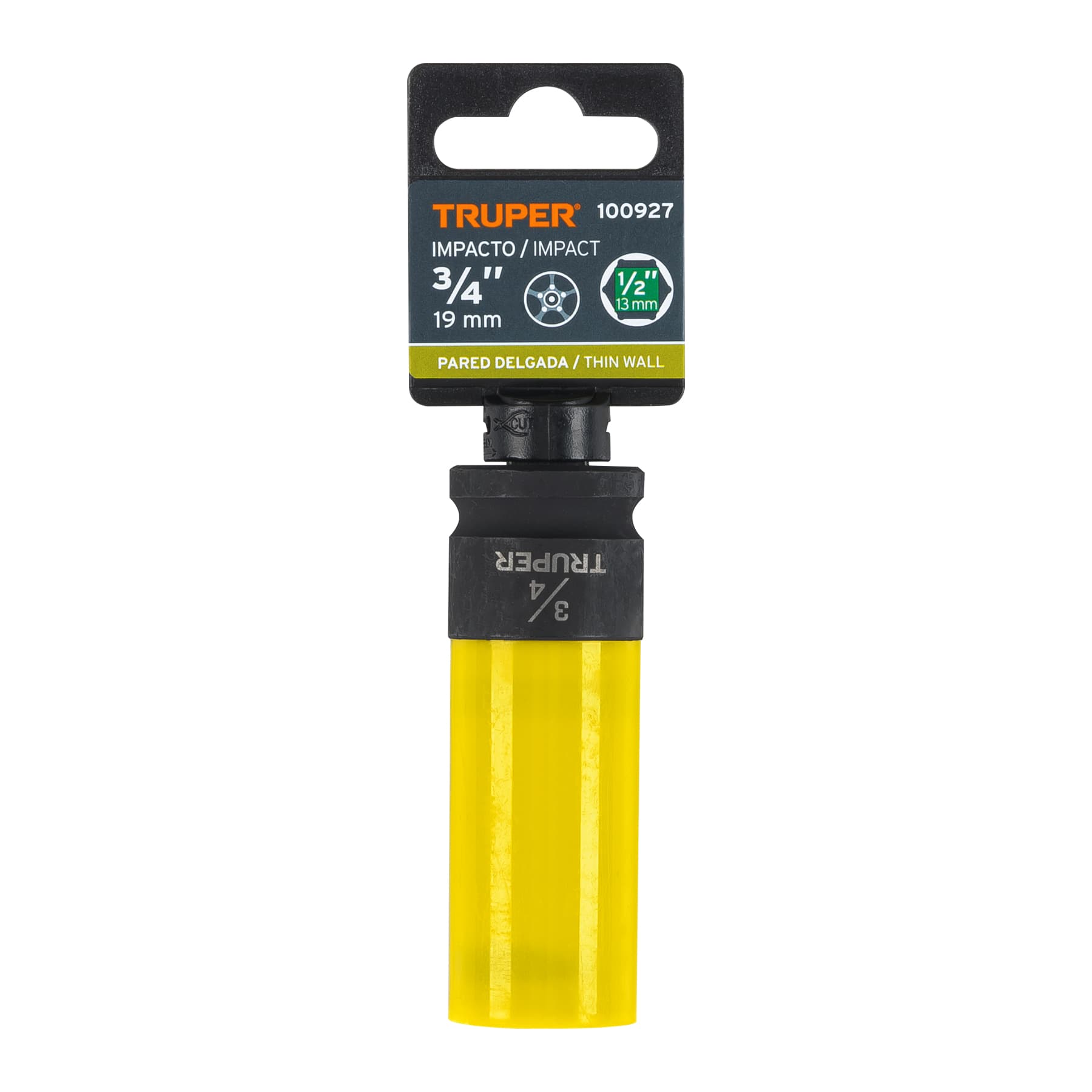 Dado largo impacto protector plástico 3/4", 6 puntas, cuadro 1/2"