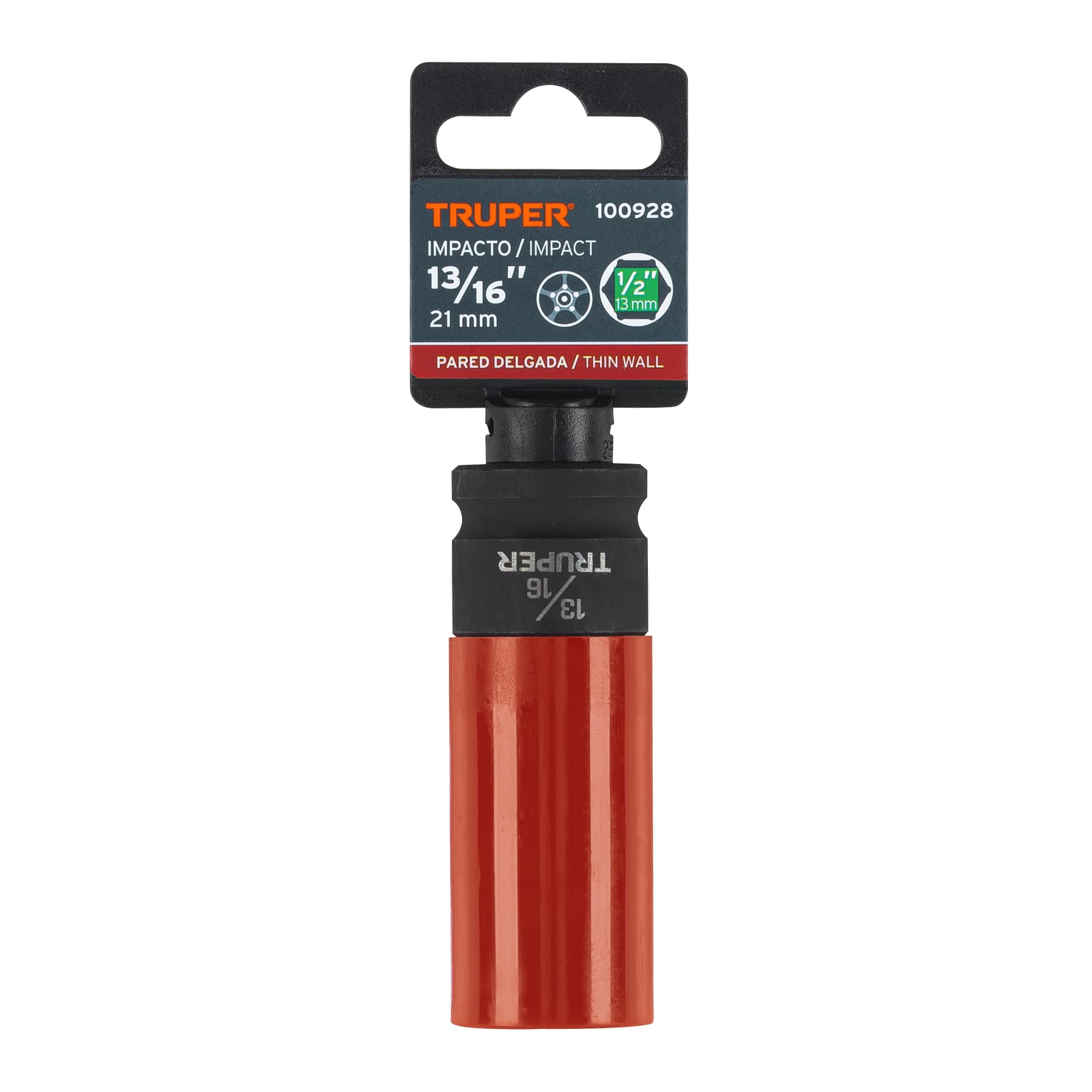 Dado largo impacto protector plástico 13/16", 6 puntas,cuadro 1/2"