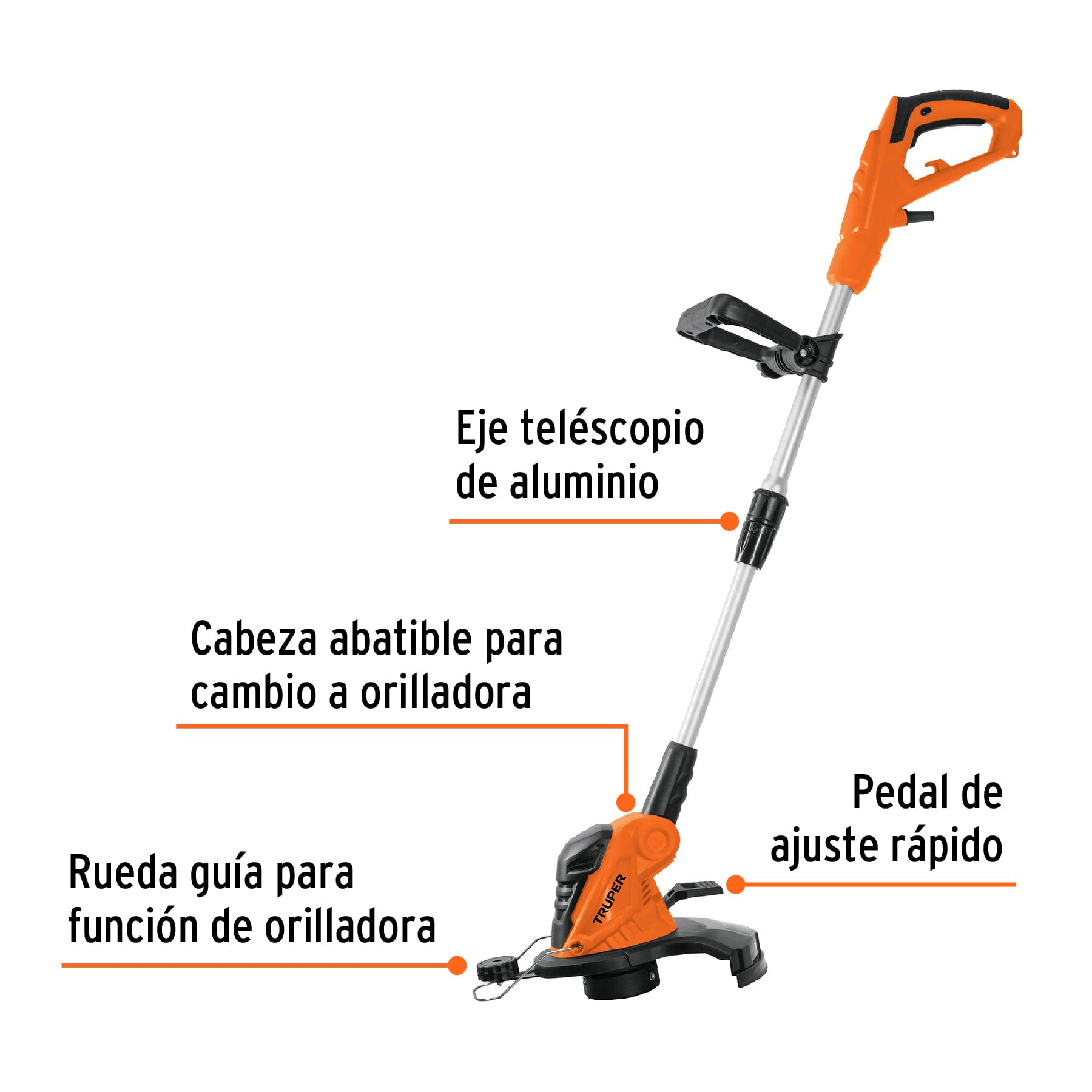 Desbrozadora eléctrica 550 W mango "D", 13" corte, Truper