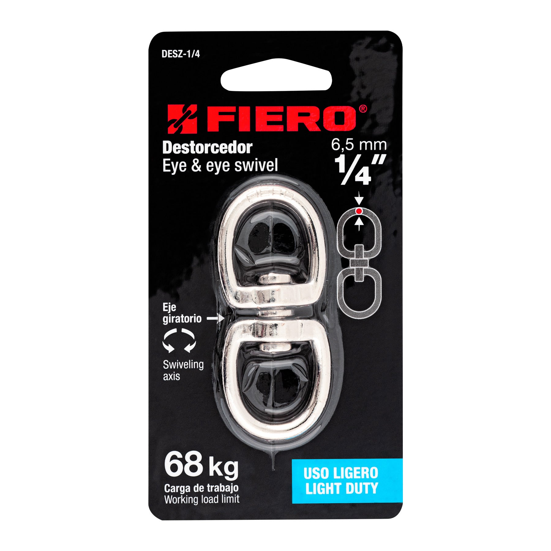 Destorcedor metálico de 1/4", Fiero