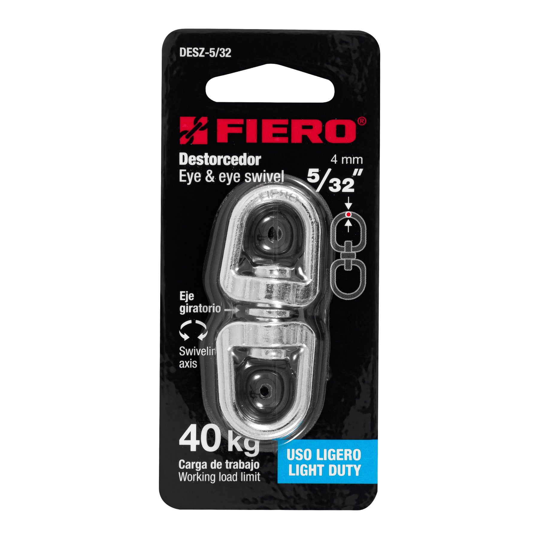 Destorcedor metálico de 5/32", Fiero