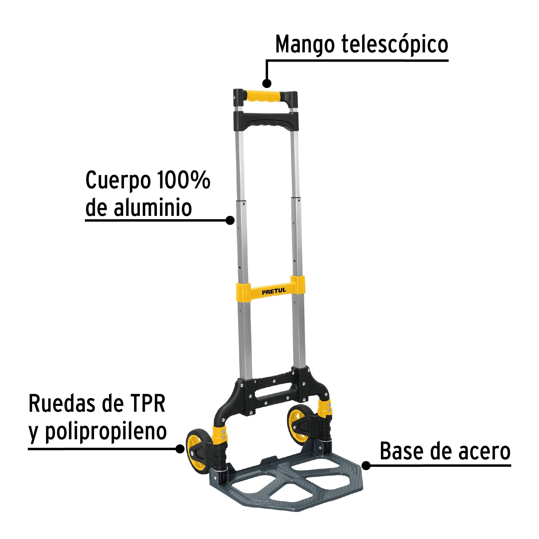 Diablo de carga, plegable, 100 kg, Pretul