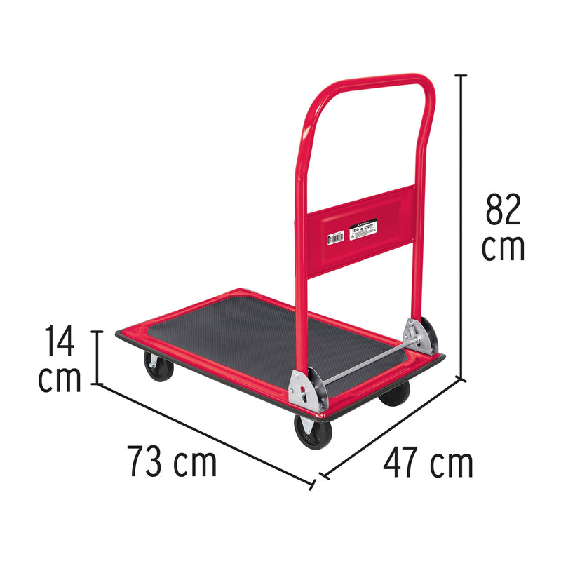 Carro de carga plegable tipo plataforma,  150 kg,  Pretul