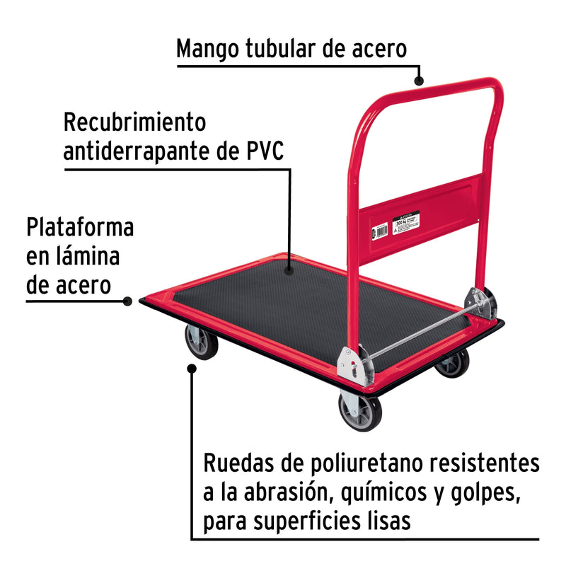 Carro de carga plegable tipo plataforma,  300 kg,  Pretul