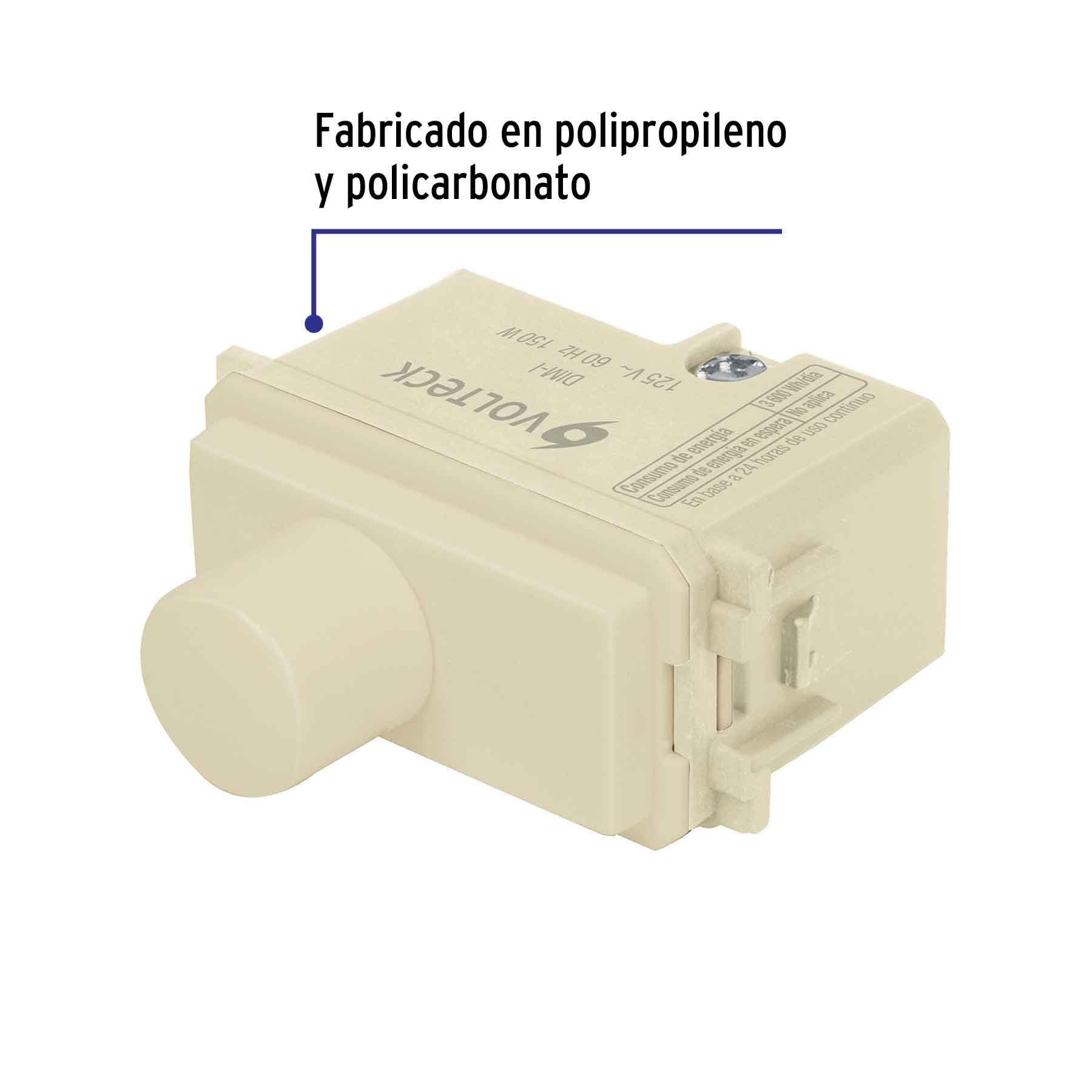 Dimmer giratorio, línea Italiana, marfil, Volteck