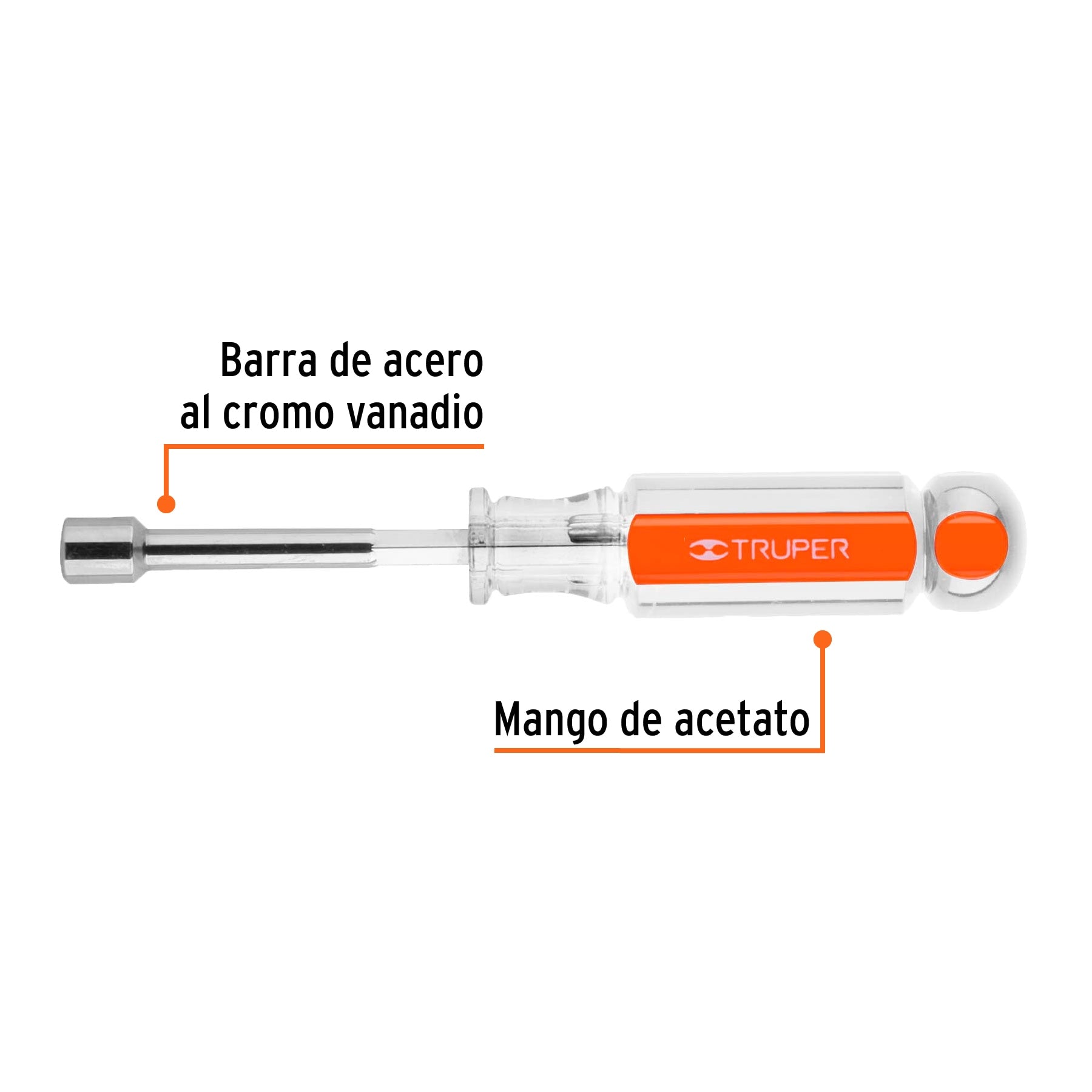 Desarmador de caja 5/16" mango de acetato, Truper