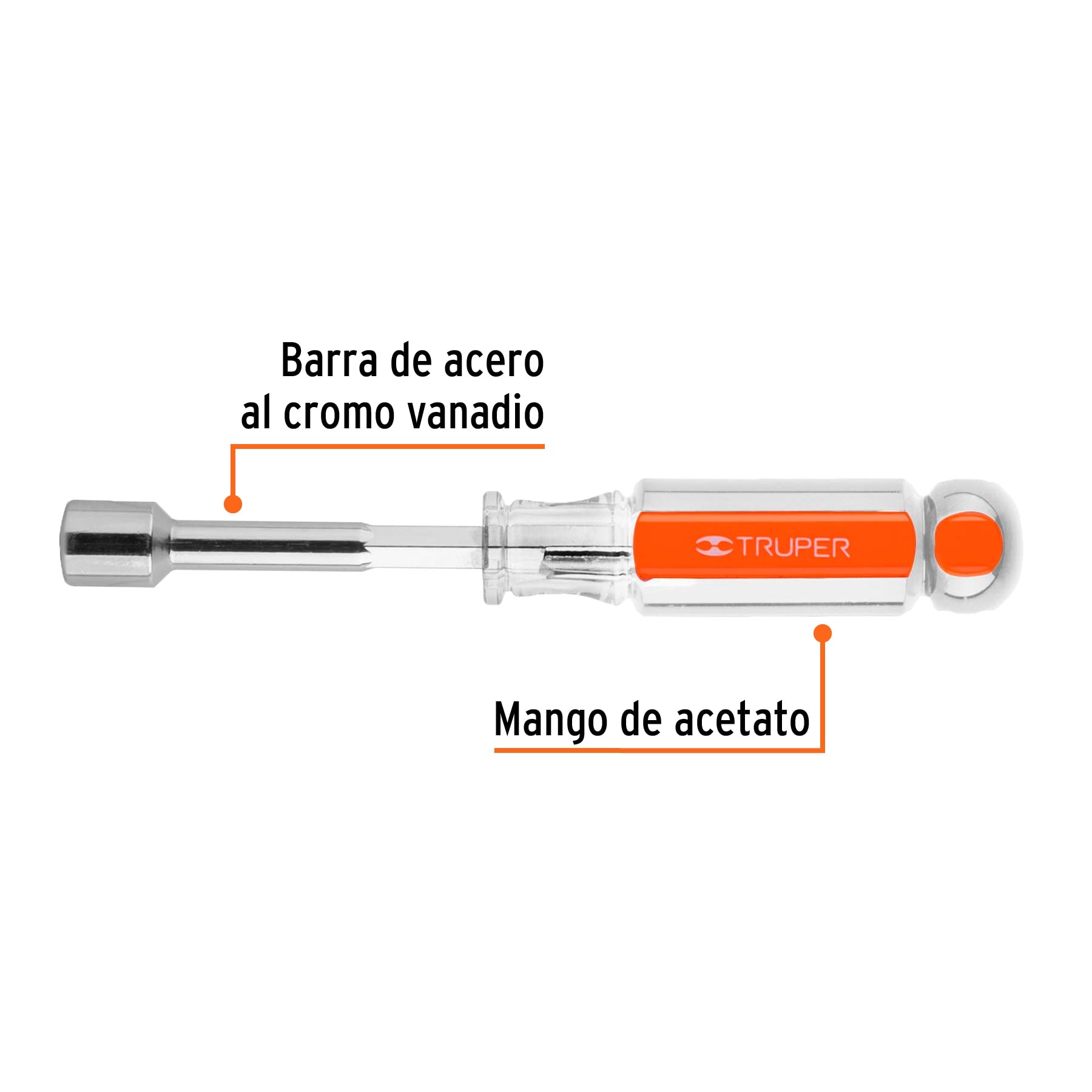 Desarmador de caja 7/16" mango de acetato, Truper